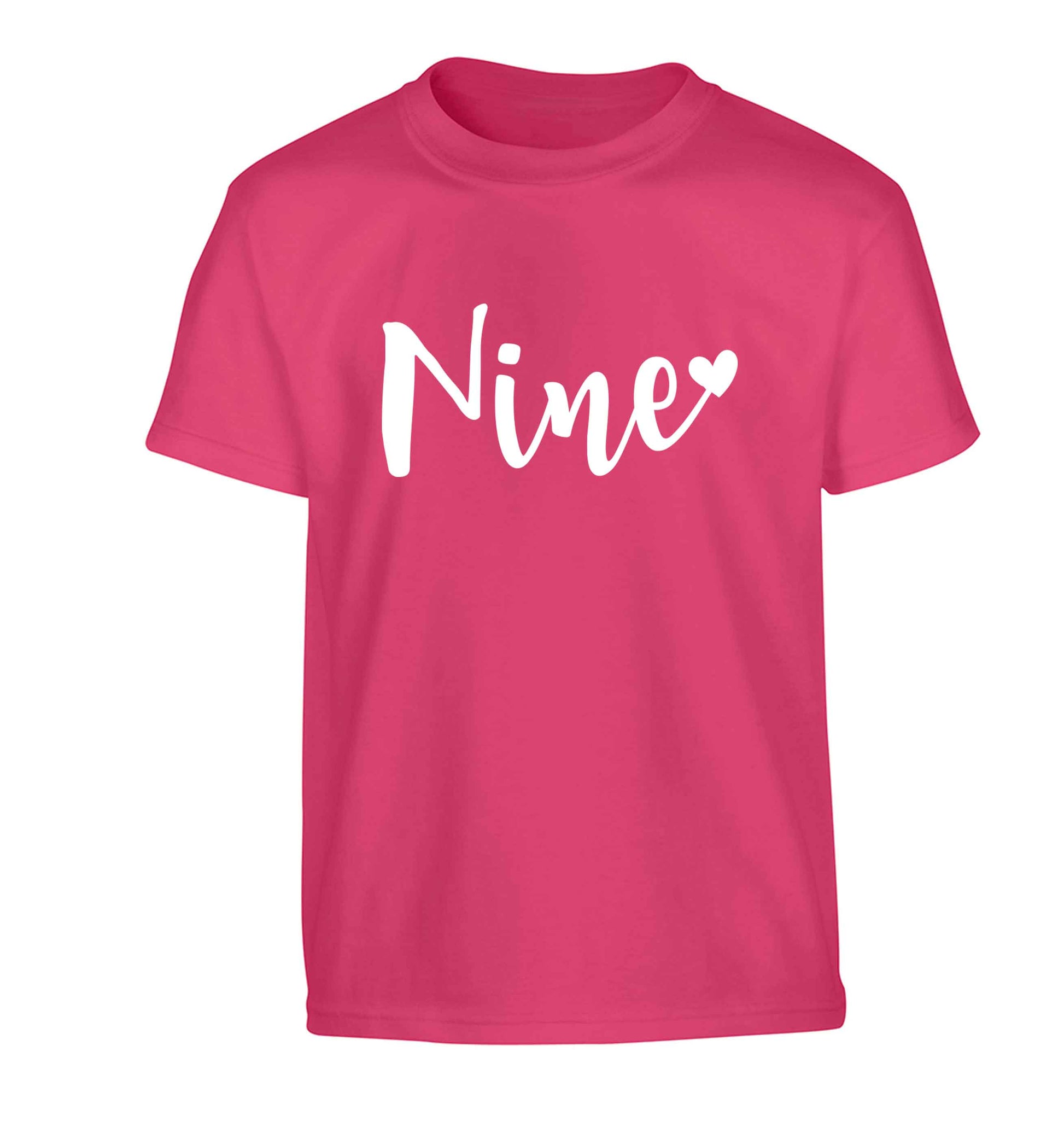 Nine and heart Children's pink Tshirt 12-13 Years