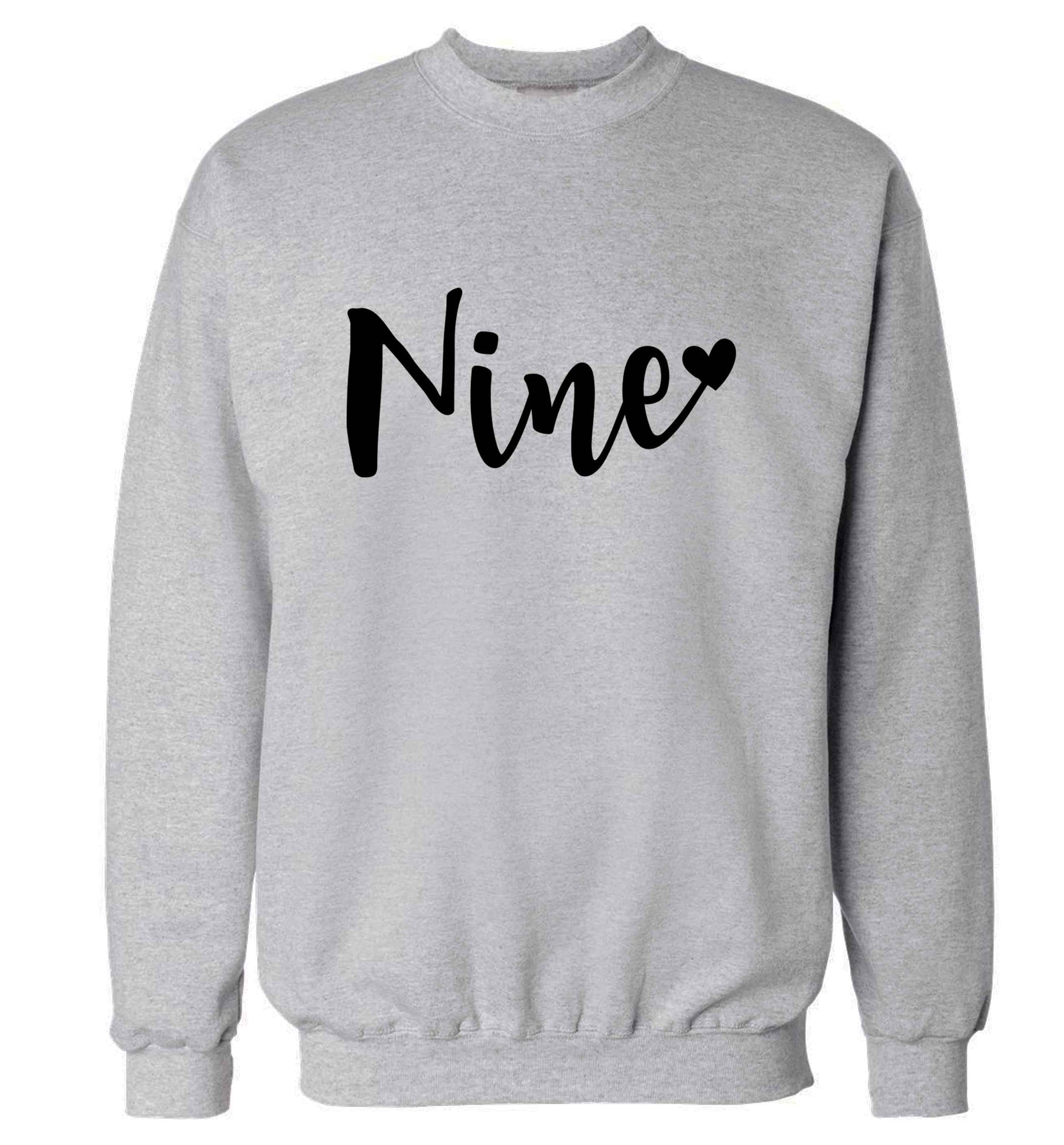 Nine and heart adult's unisex grey sweater 2XL