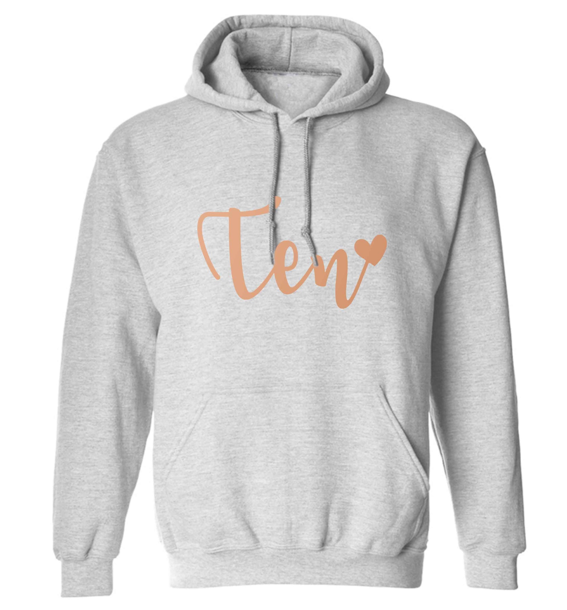 Rose gold eleven adults unisex grey hoodie 2XL