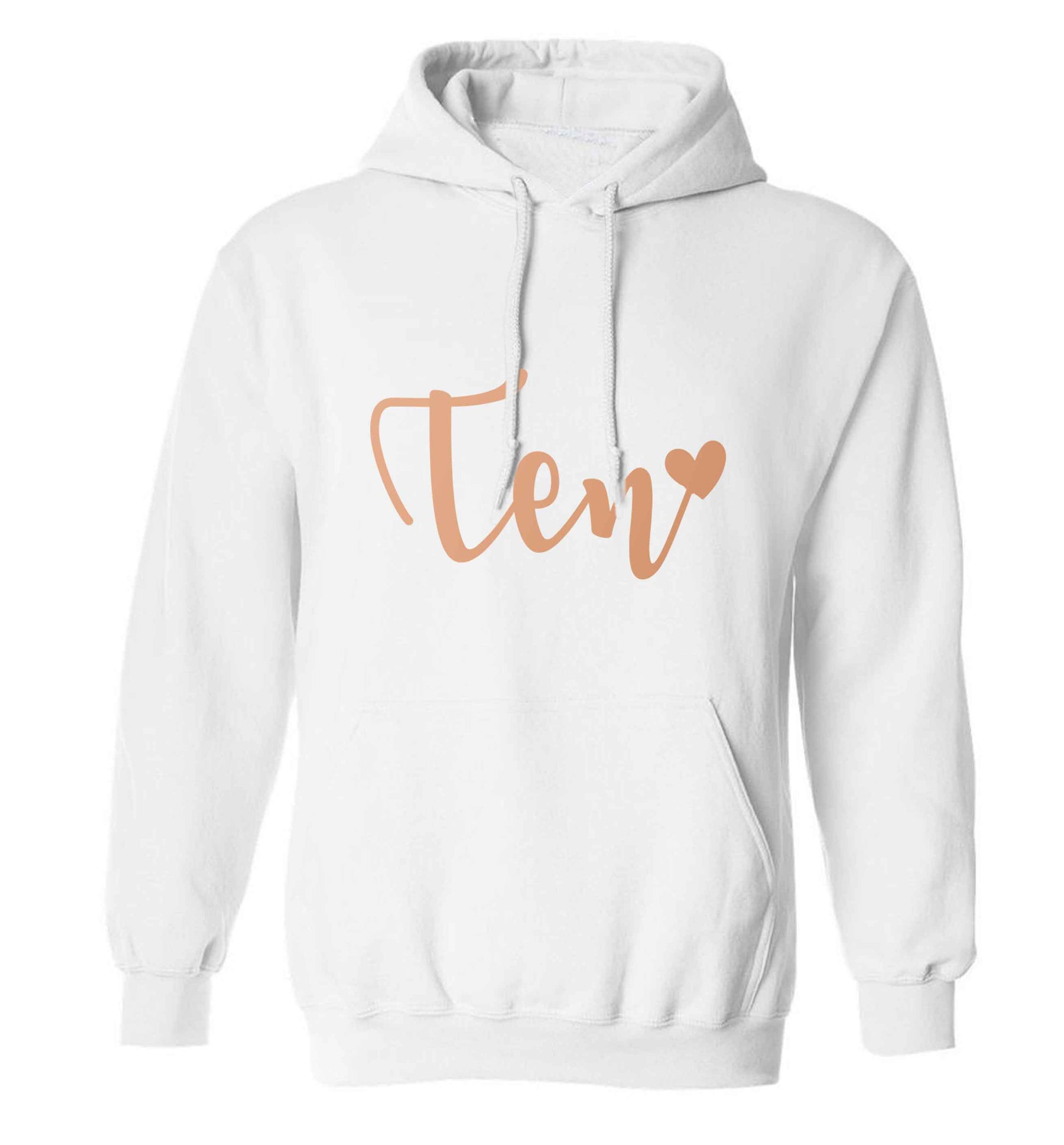 Rose gold eleven adults unisex white hoodie 2XL