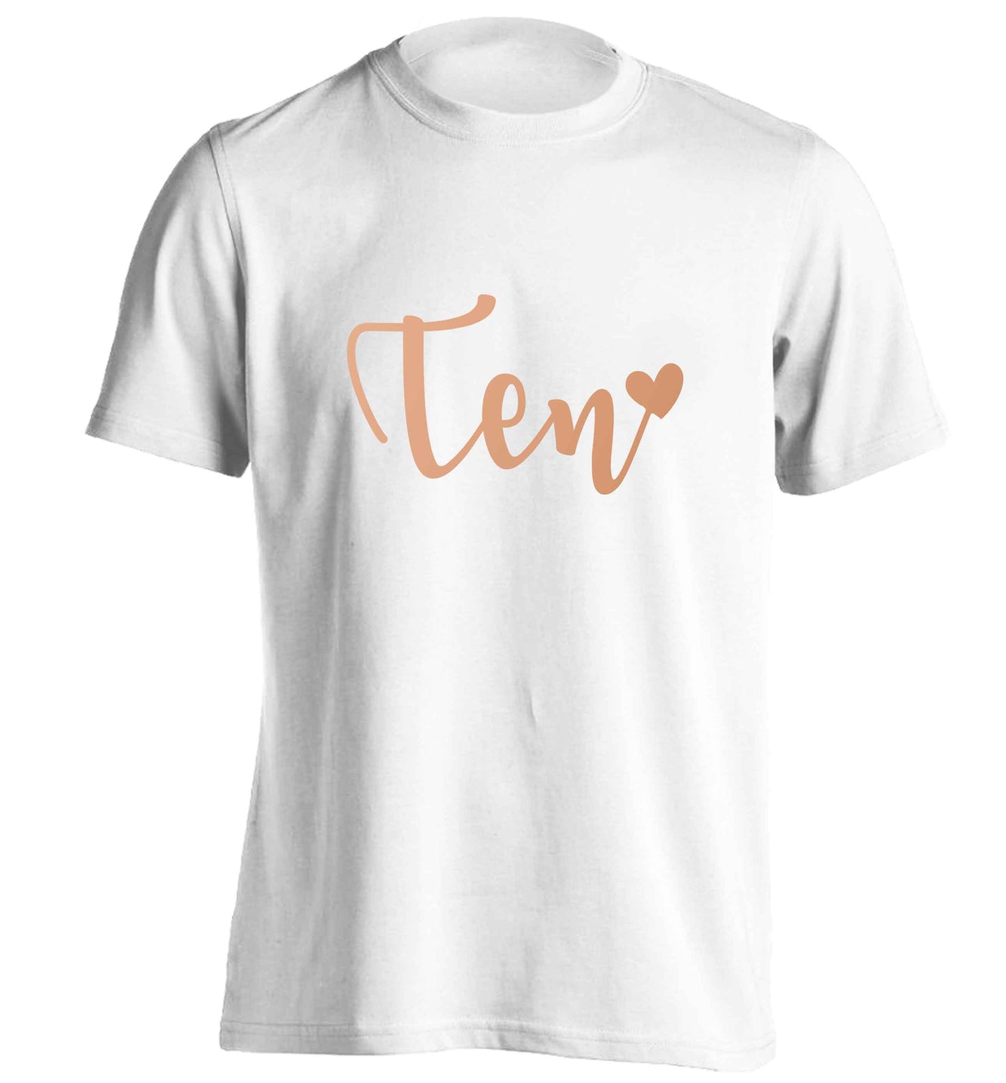 Rose gold eleven adults unisex white Tshirt 2XL