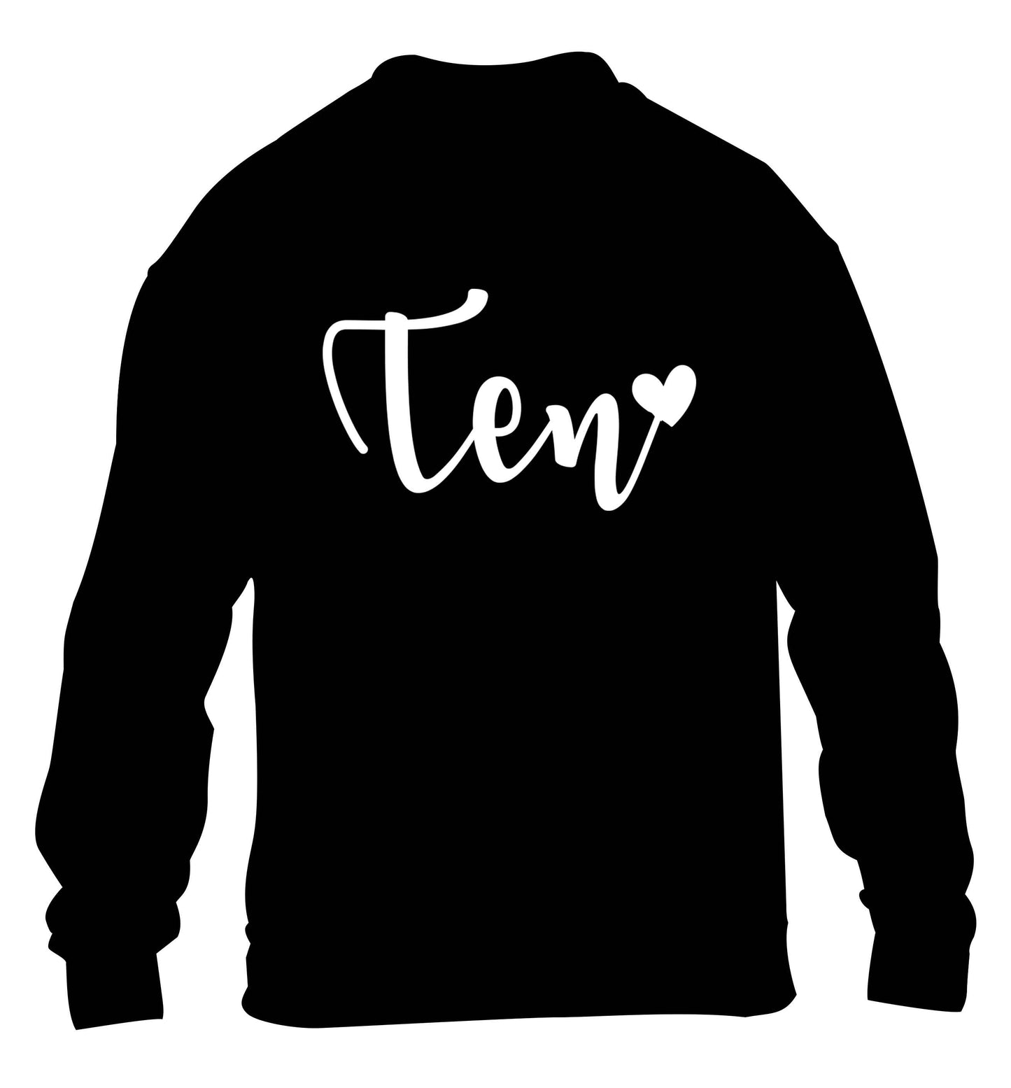 Ten and heart children's black sweater 12-13 Years