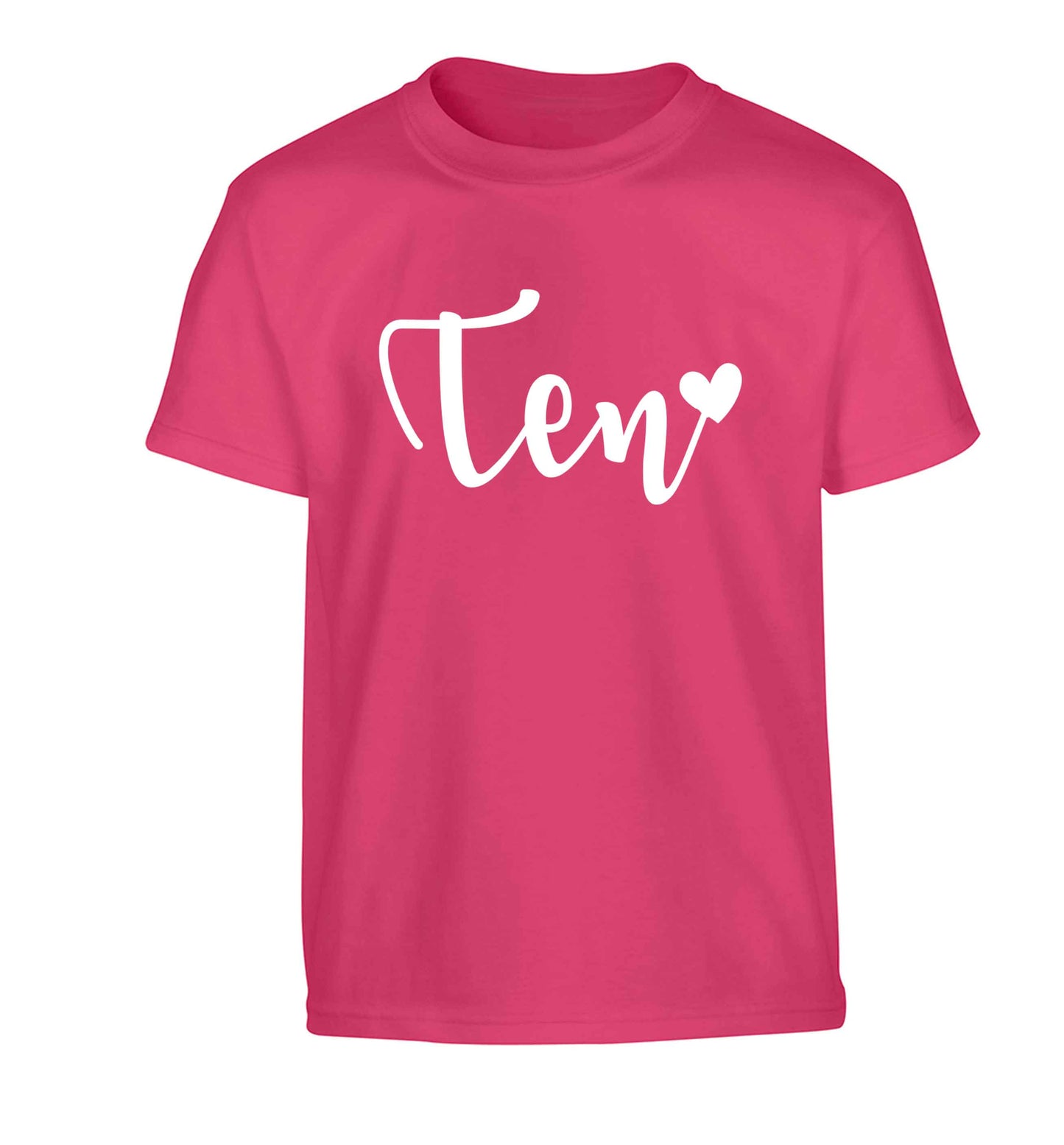 Ten and heart Children's pink Tshirt 12-13 Years