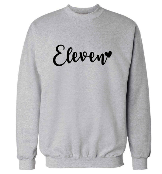 Eleven and heart! adult's unisex grey sweater 2XL