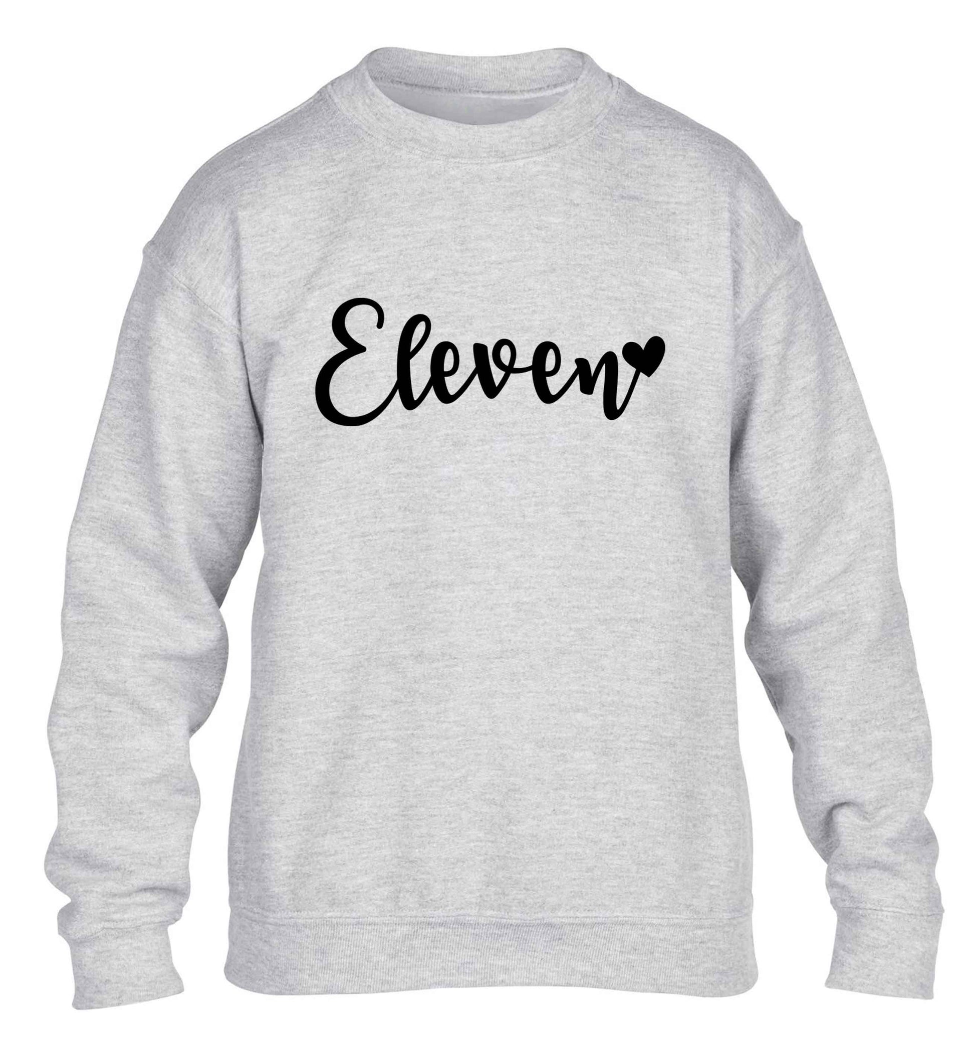 Eleven and heart! children's grey sweater 12-13 Years
