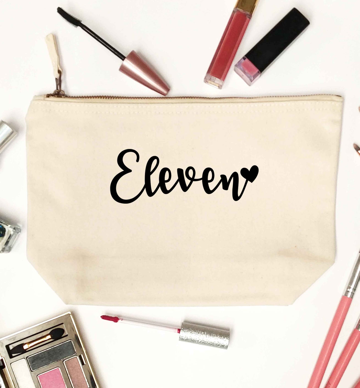 Eleven and heart! natural makeup bag