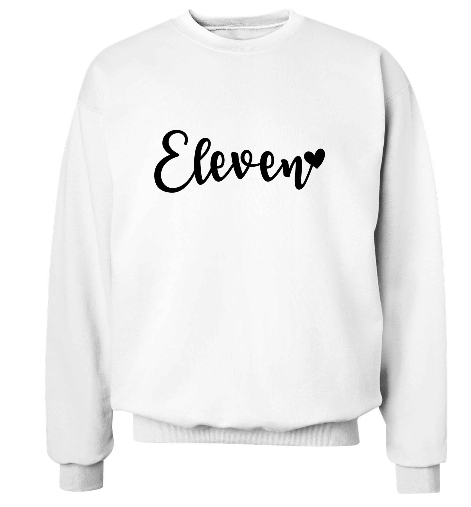 Eleven and heart! adult's unisex white sweater 2XL