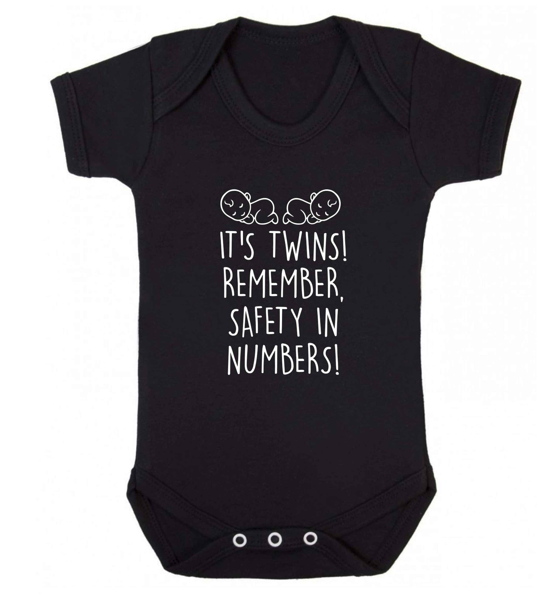 It's twins! Remember safety in numbers! baby vest black 18-24 months