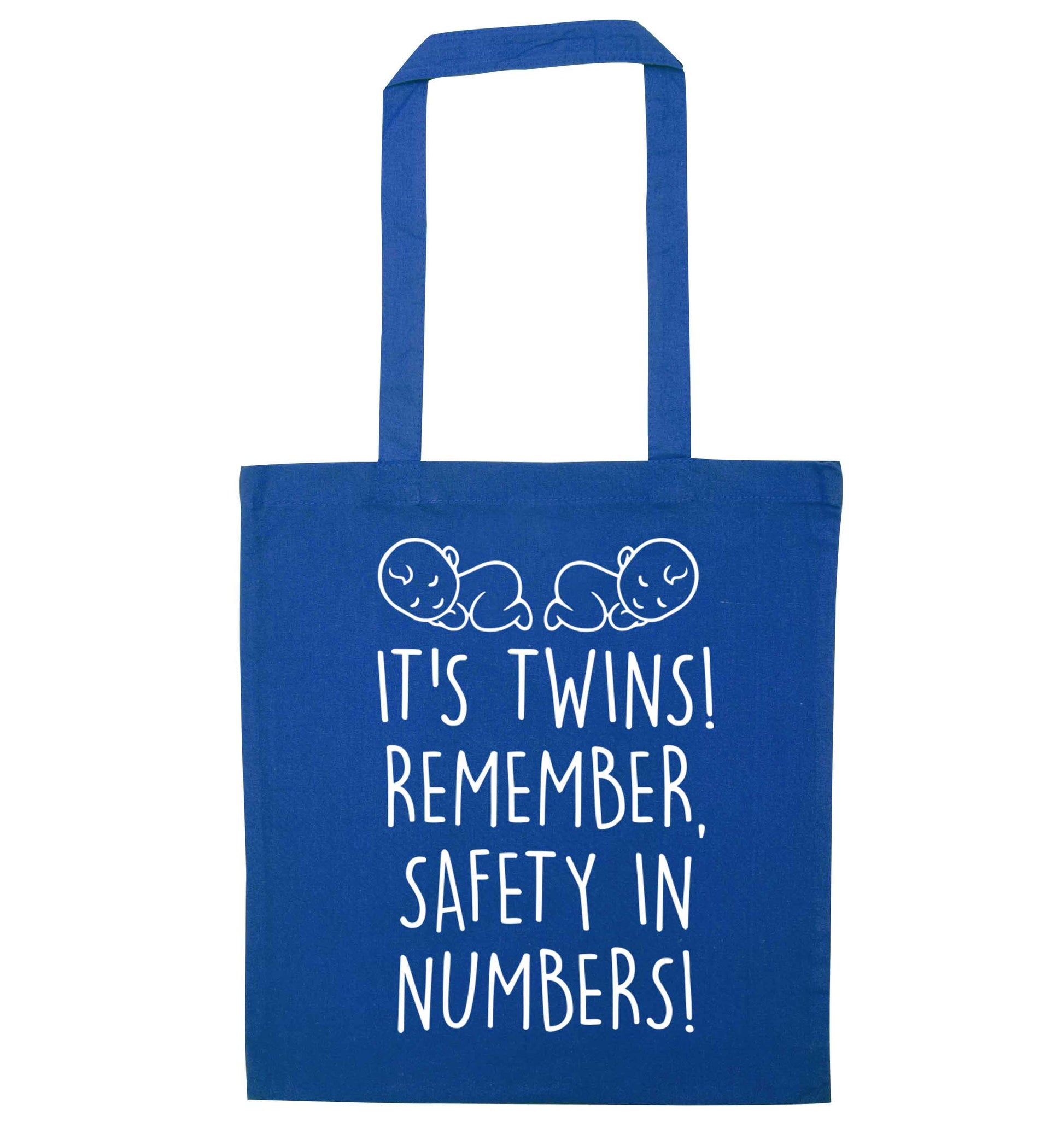 It's twins! Remember safety in numbers! blue tote bag