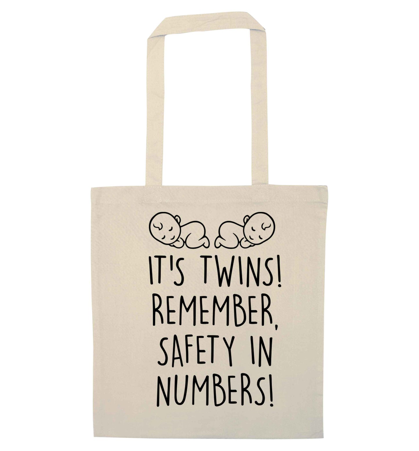 It's twins! Remember safety in numbers! natural tote bag