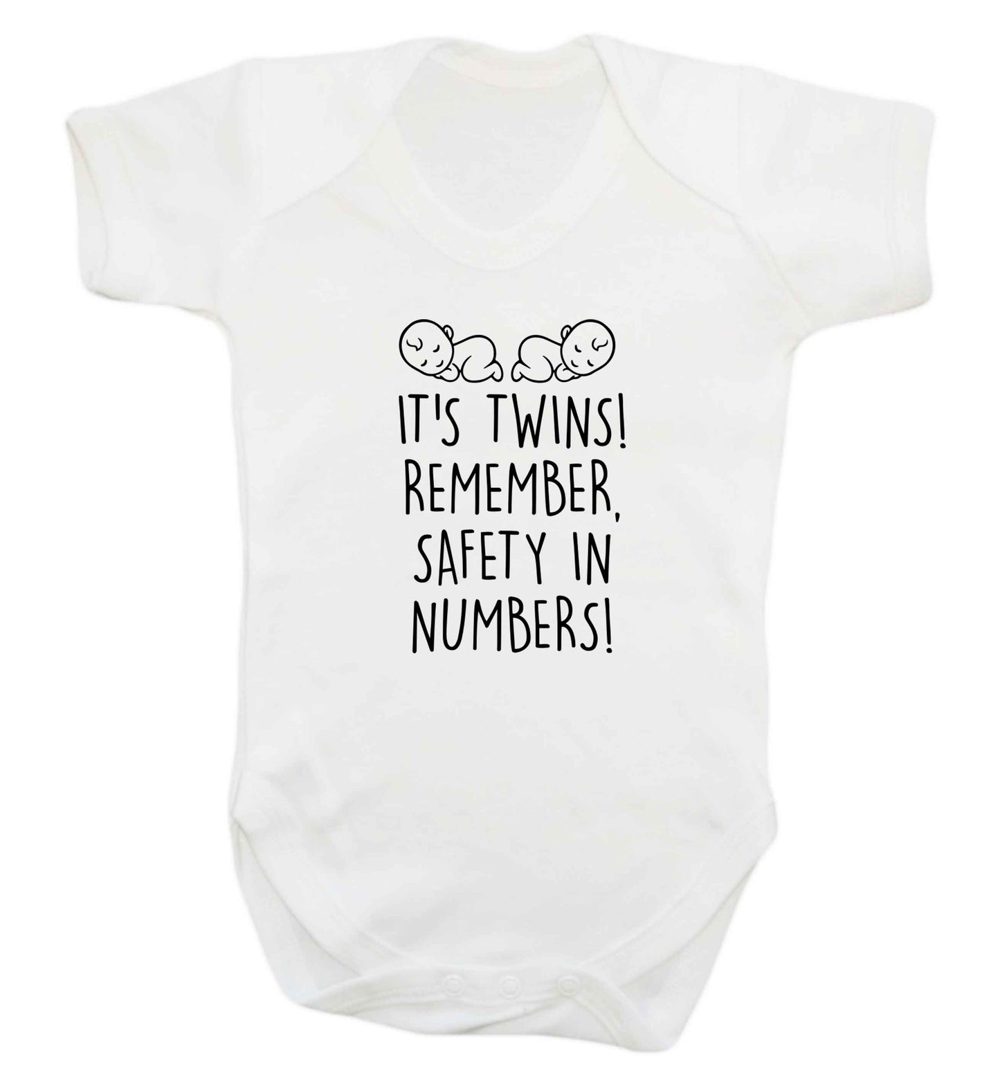 It's twins! Remember safety in numbers! baby vest white 18-24 months