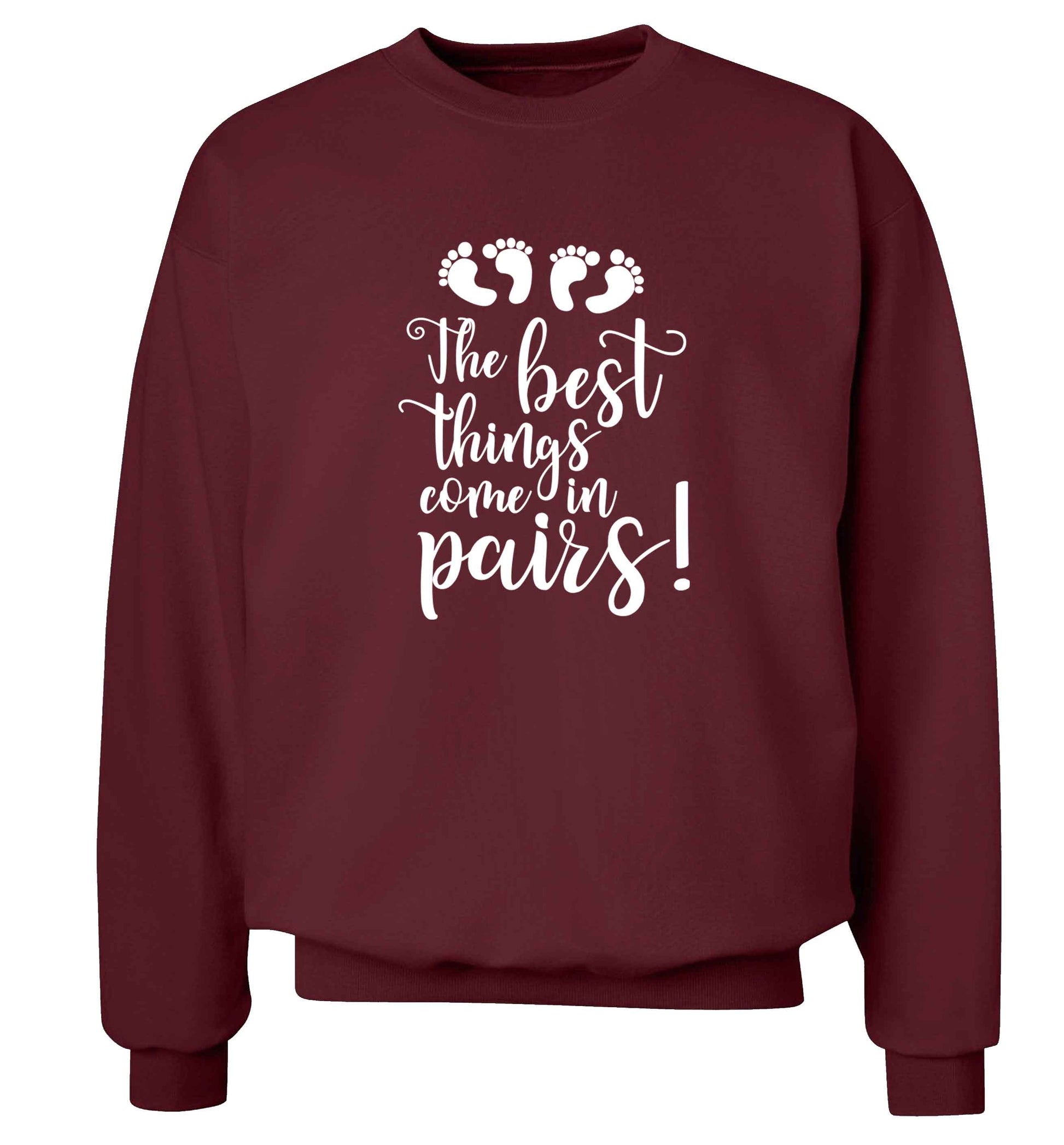 The best things come in pairs! adult's unisex maroon sweater 2XL