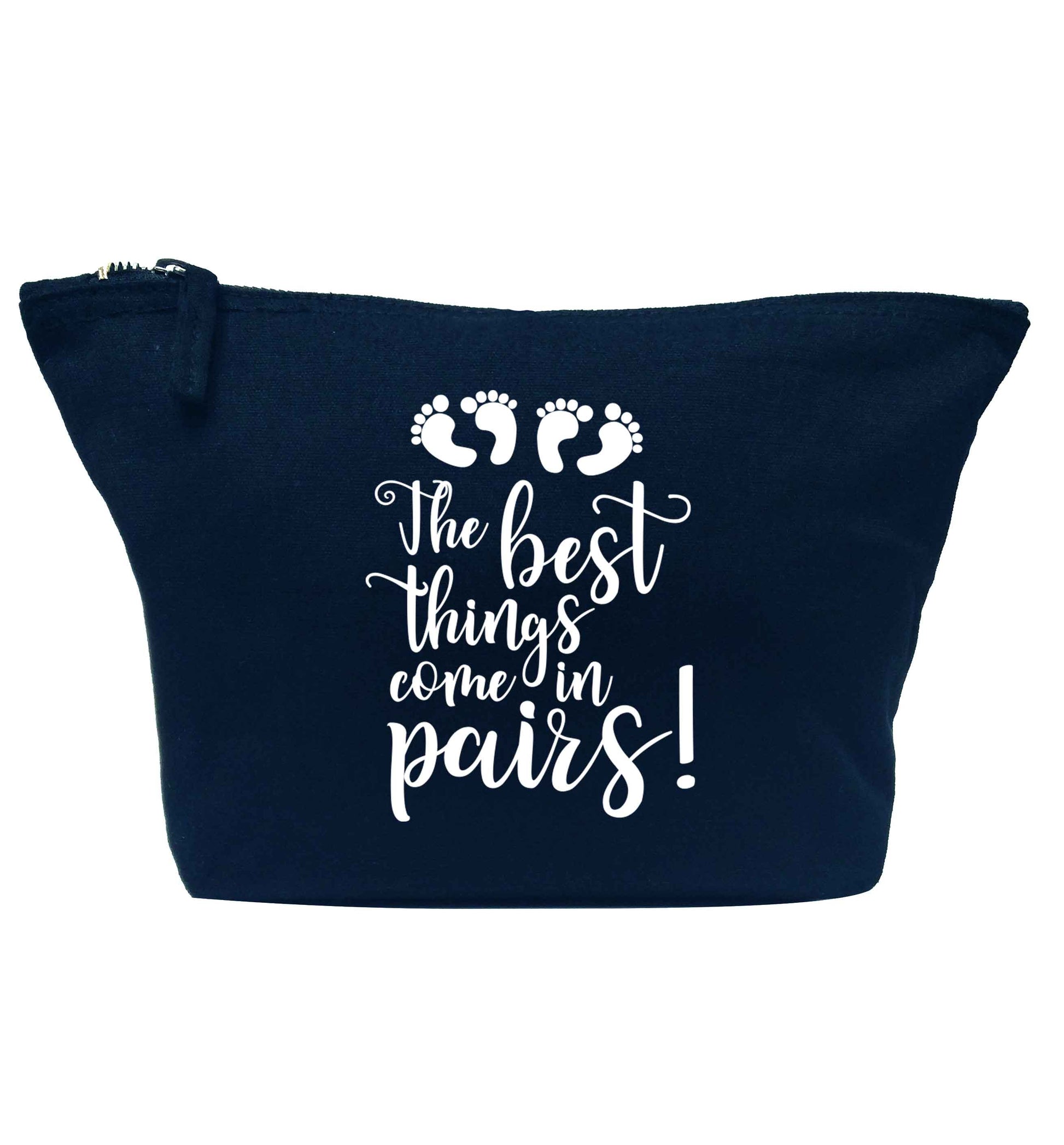 The best things come in pairs! navy makeup bag