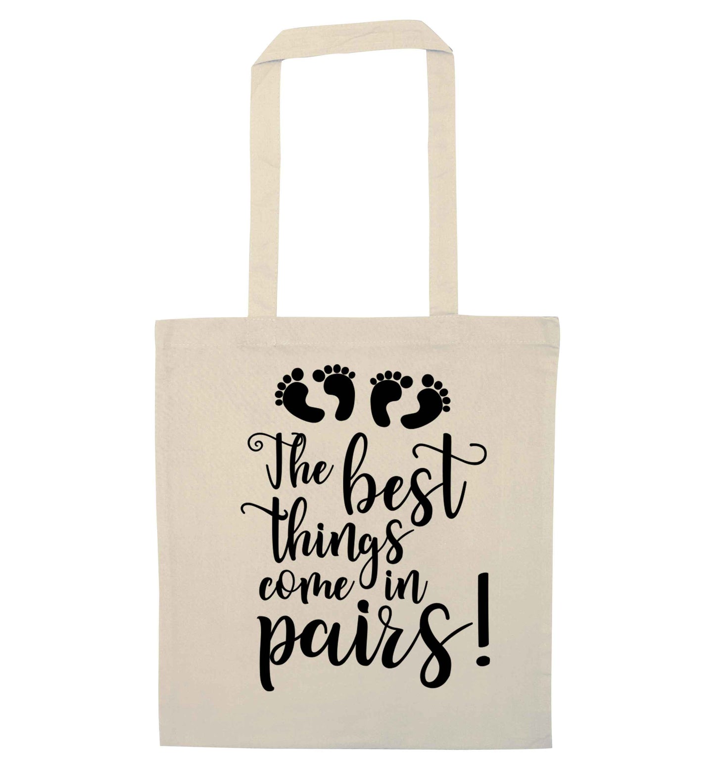 The best things come in pairs! natural tote bag