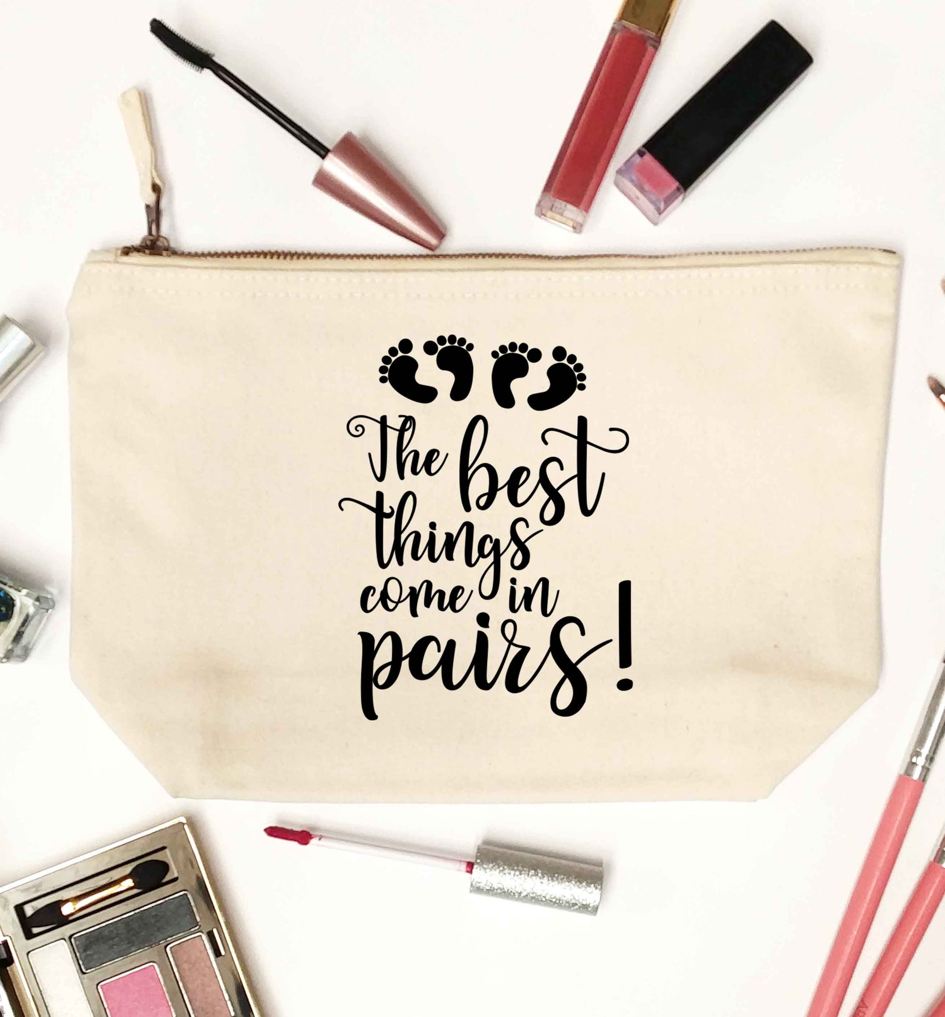 The best things come in pairs! natural makeup bag