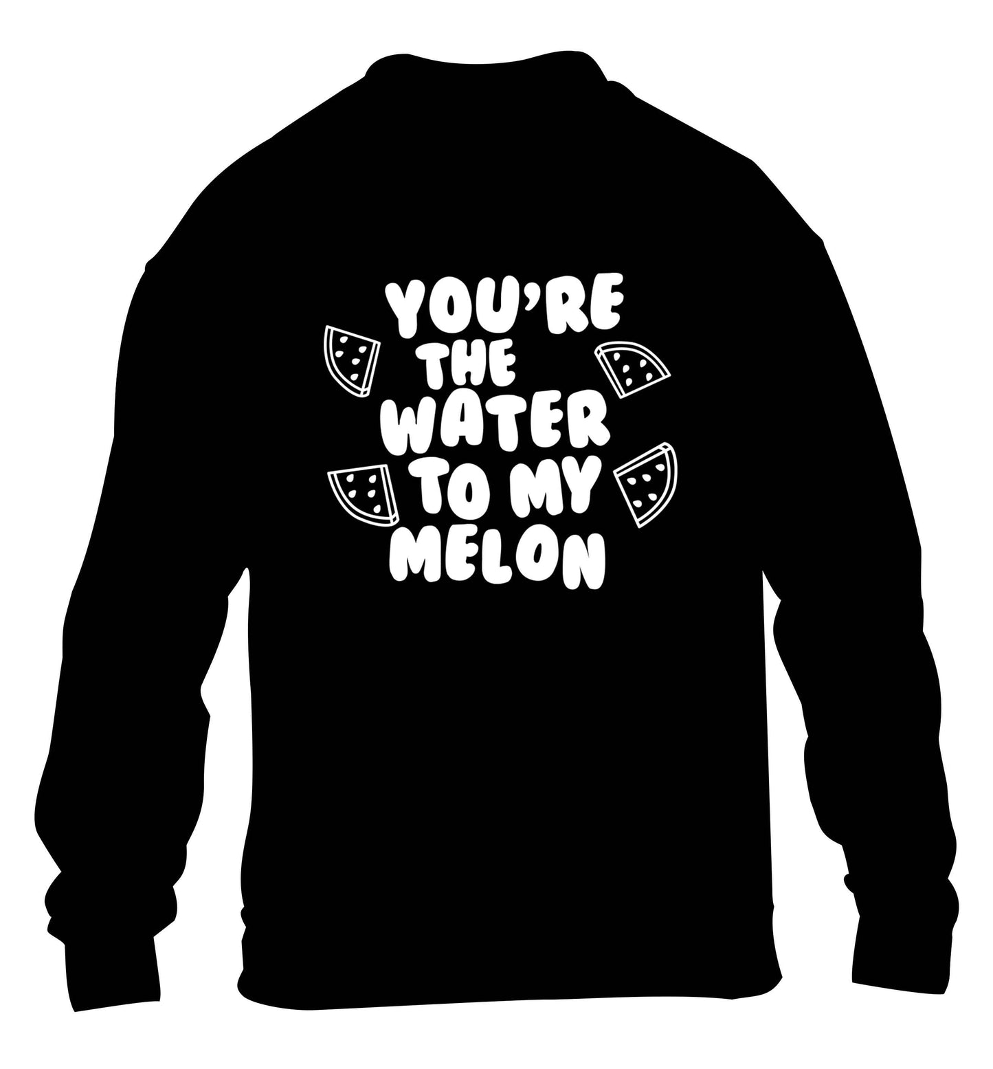 You're the water to my melon children's black sweater 12-13 Years