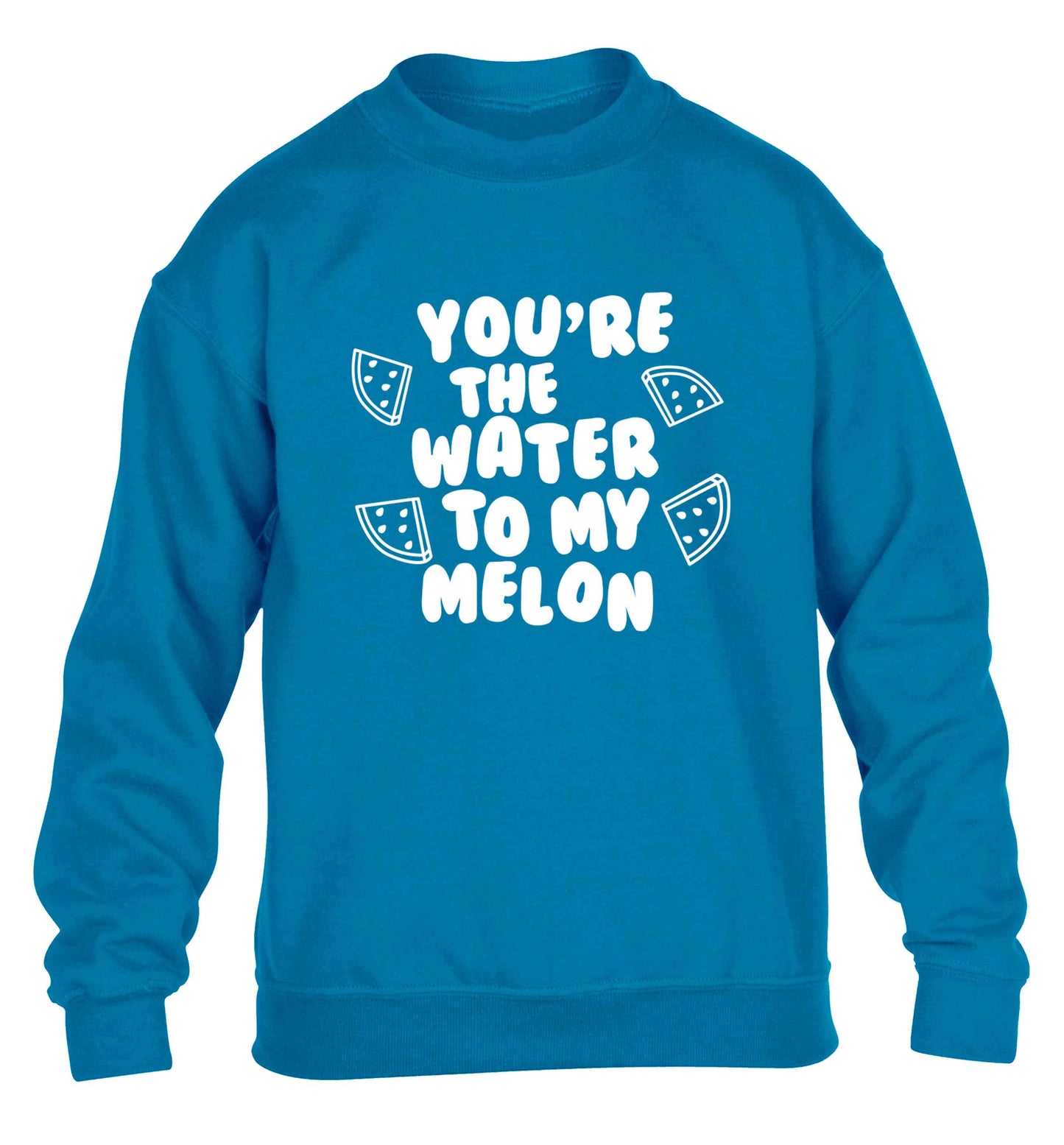 You're the water to my melon children's blue sweater 12-13 Years