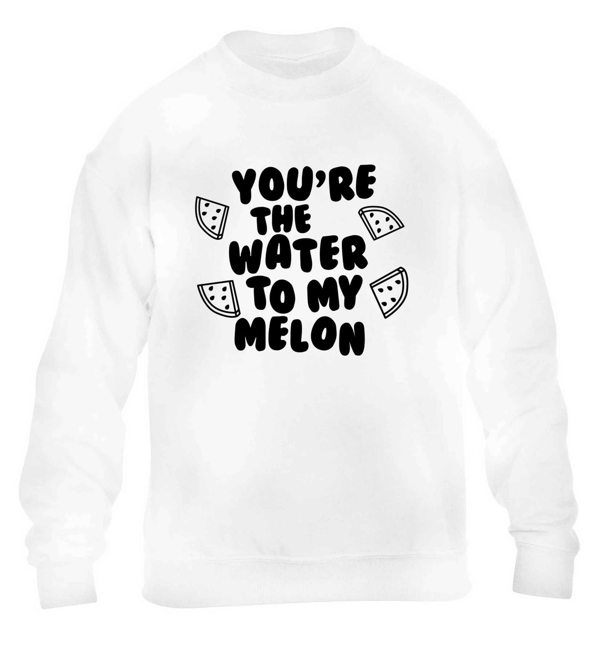 You're the water to my melon children's white sweater 12-13 Years