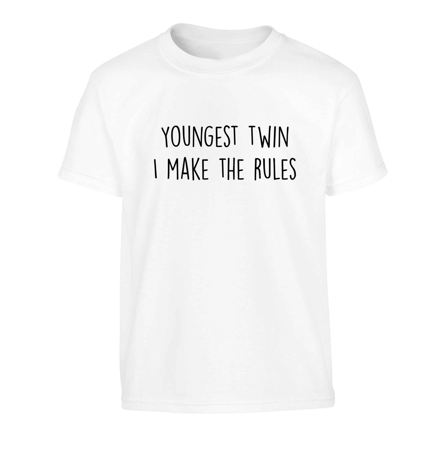 Youngest twin I make the rules Children's white Tshirt 12-13 Years