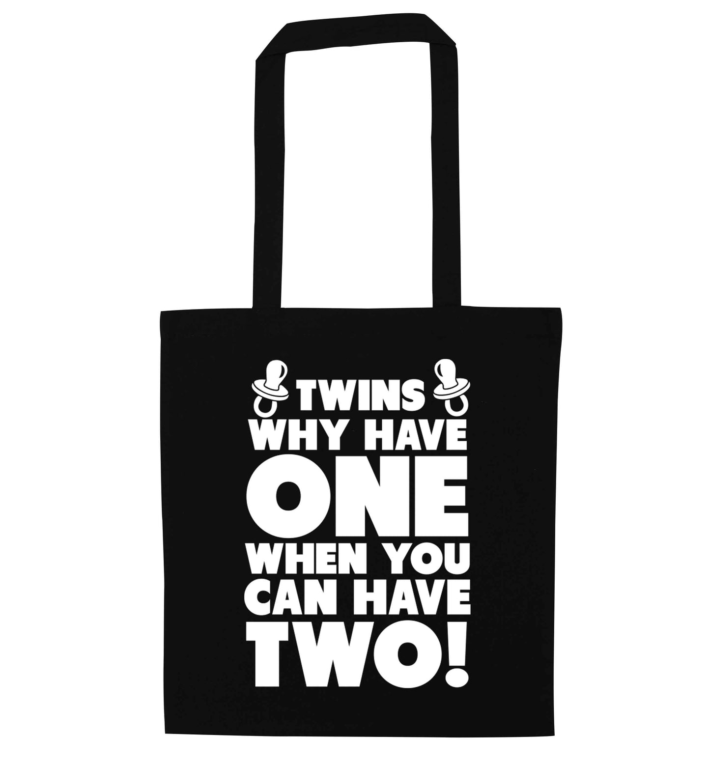 Twins why have one when you can have two black tote bag