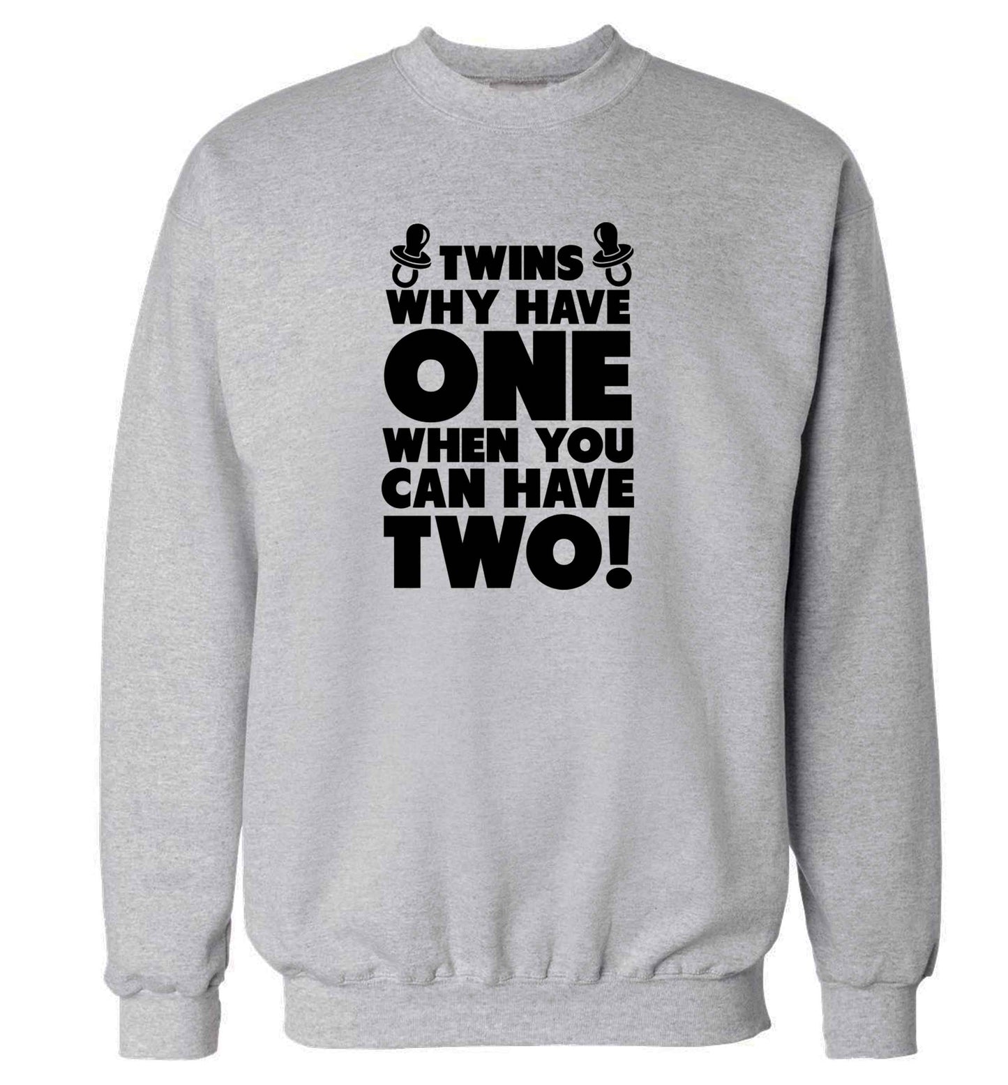 Twins why have one when you can have two adult's unisex grey sweater 2XL