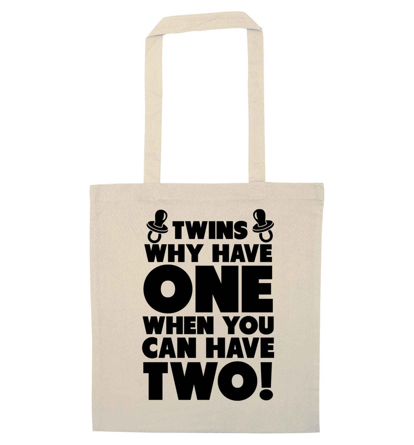 Twins why have one when you can have two natural tote bag