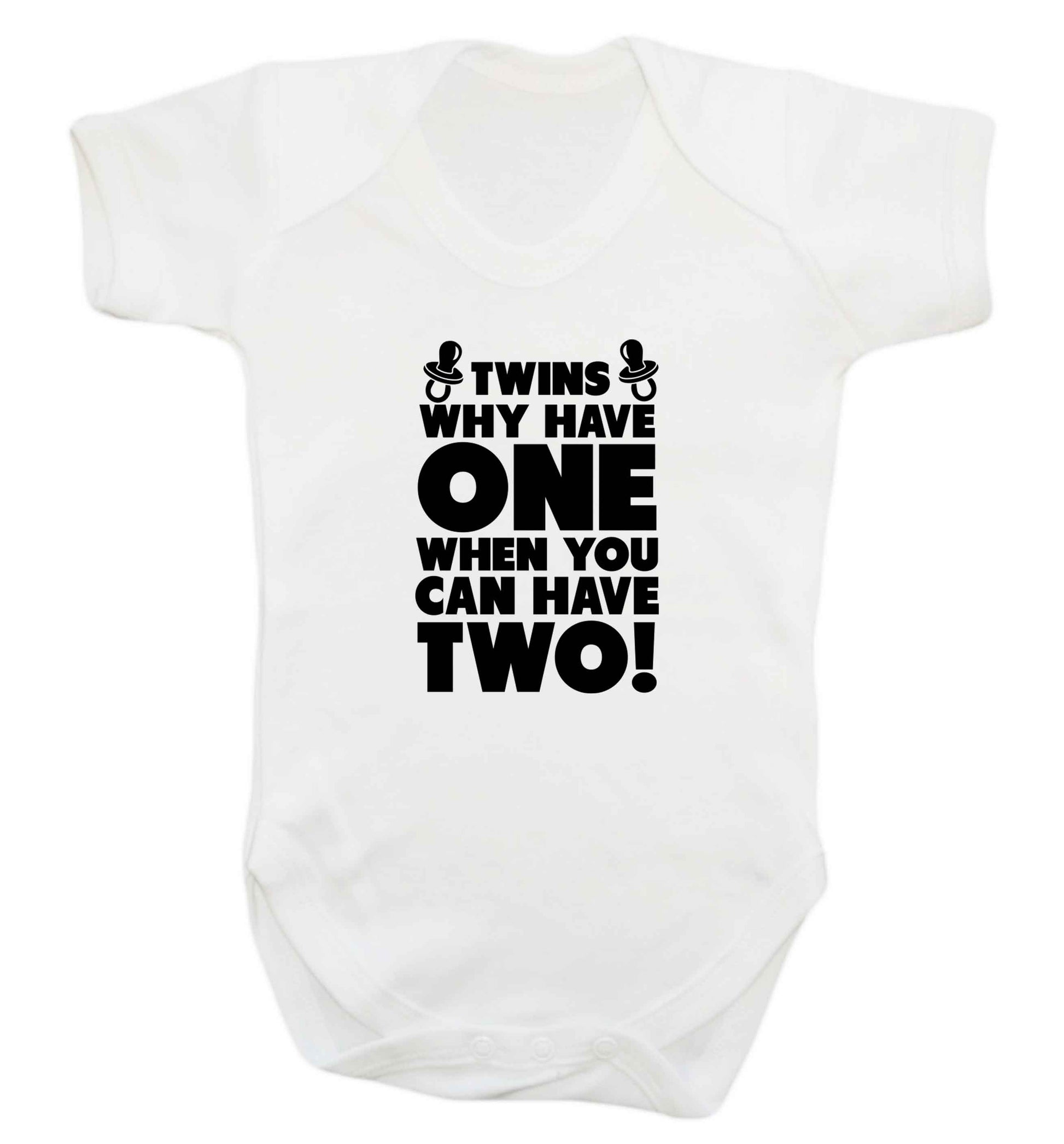 Twins why have one when you can have two baby vest white 18-24 months