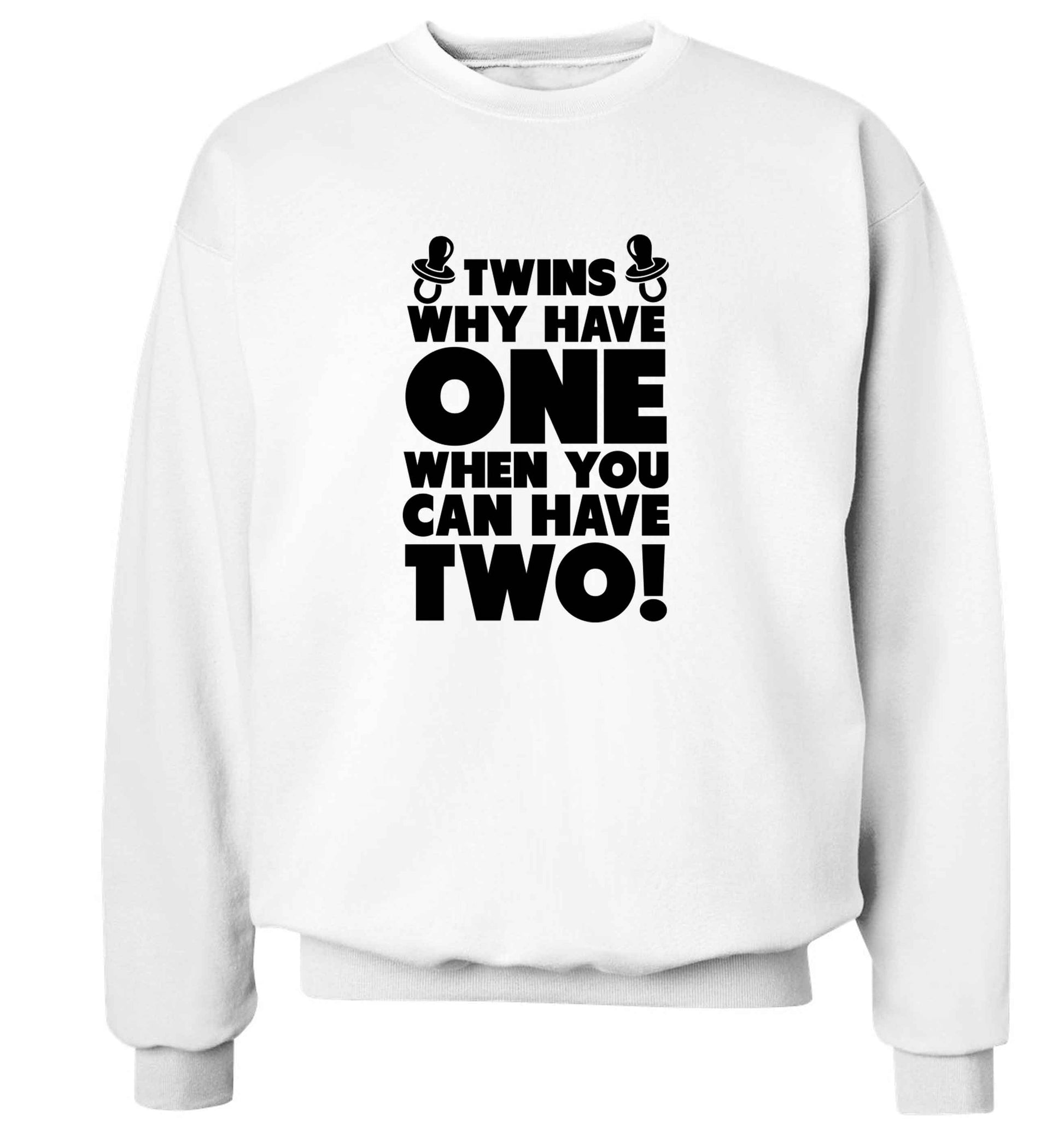 Twins why have one when you can have two adult's unisex white sweater 2XL