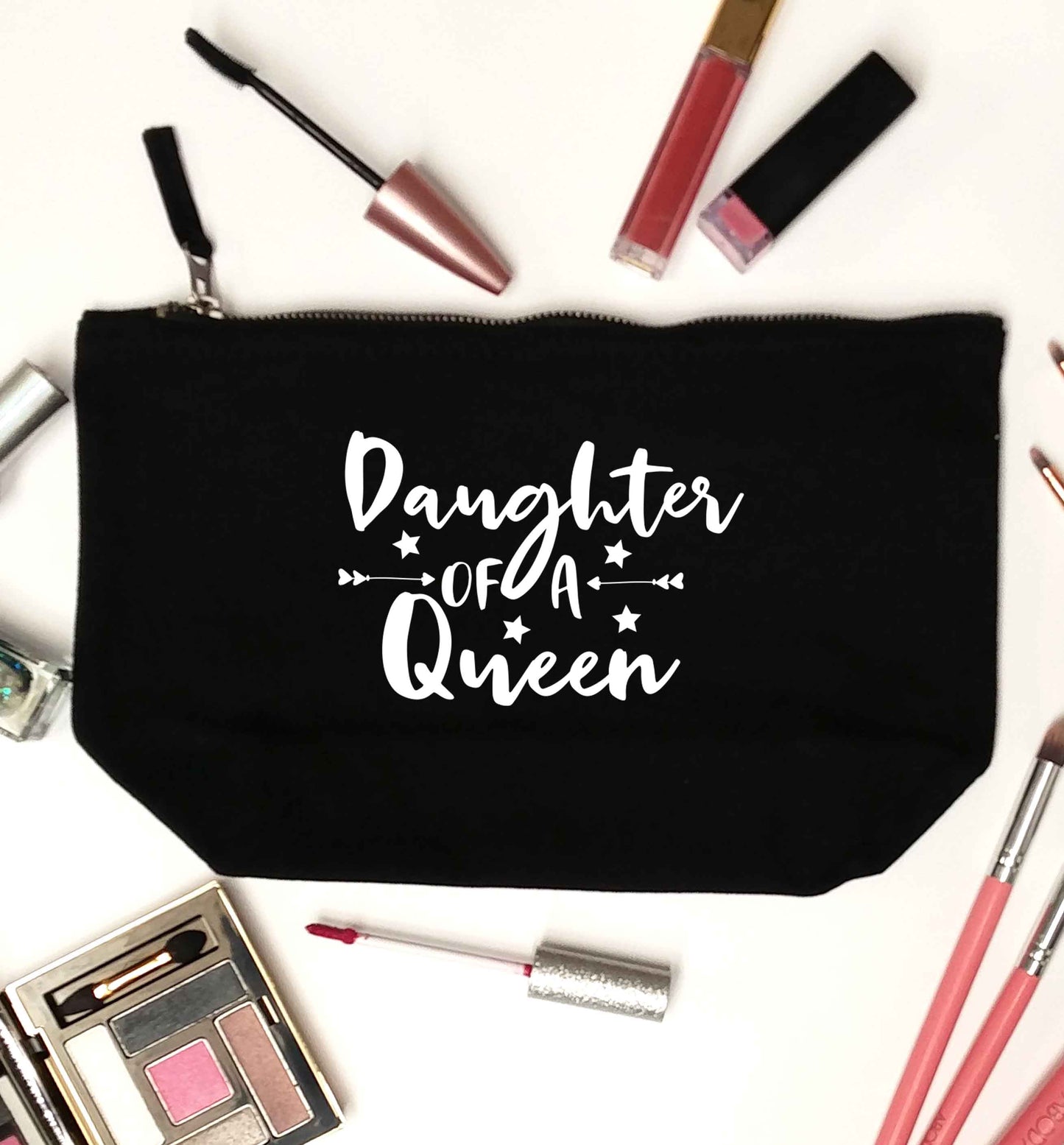 Daughter of a Queen black makeup bag