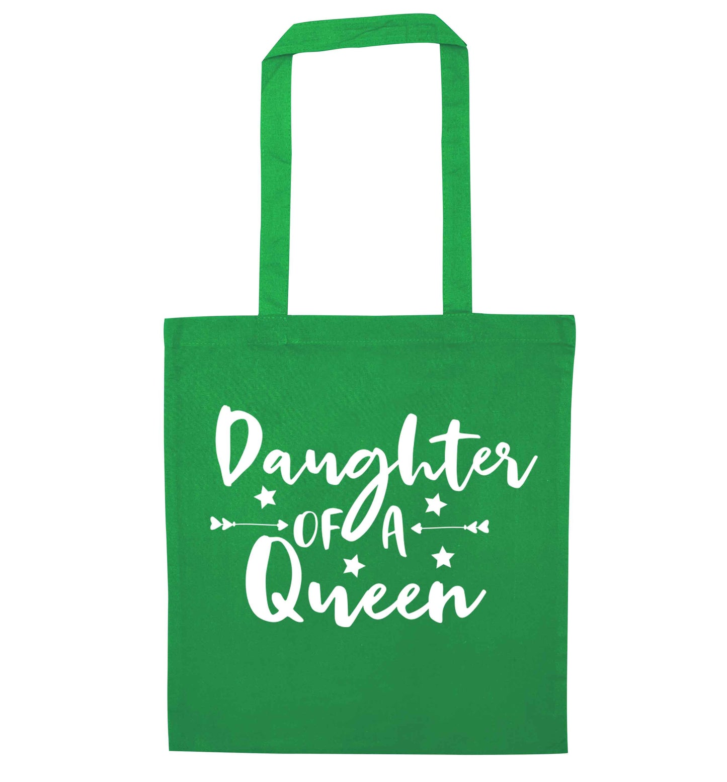 Daughter of a Queen green tote bag