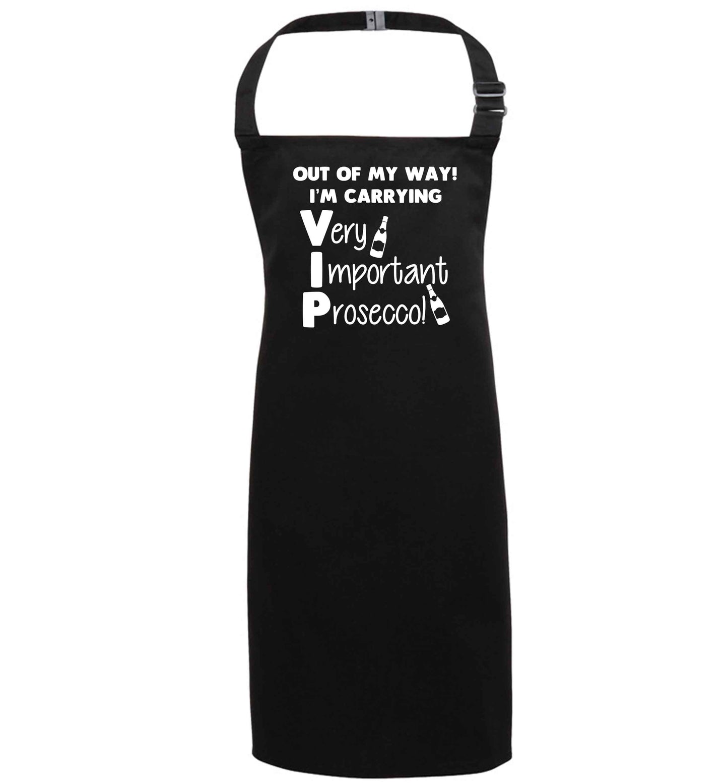 Out of my way I'm carrying very important prosecco! black apron 7-10 years