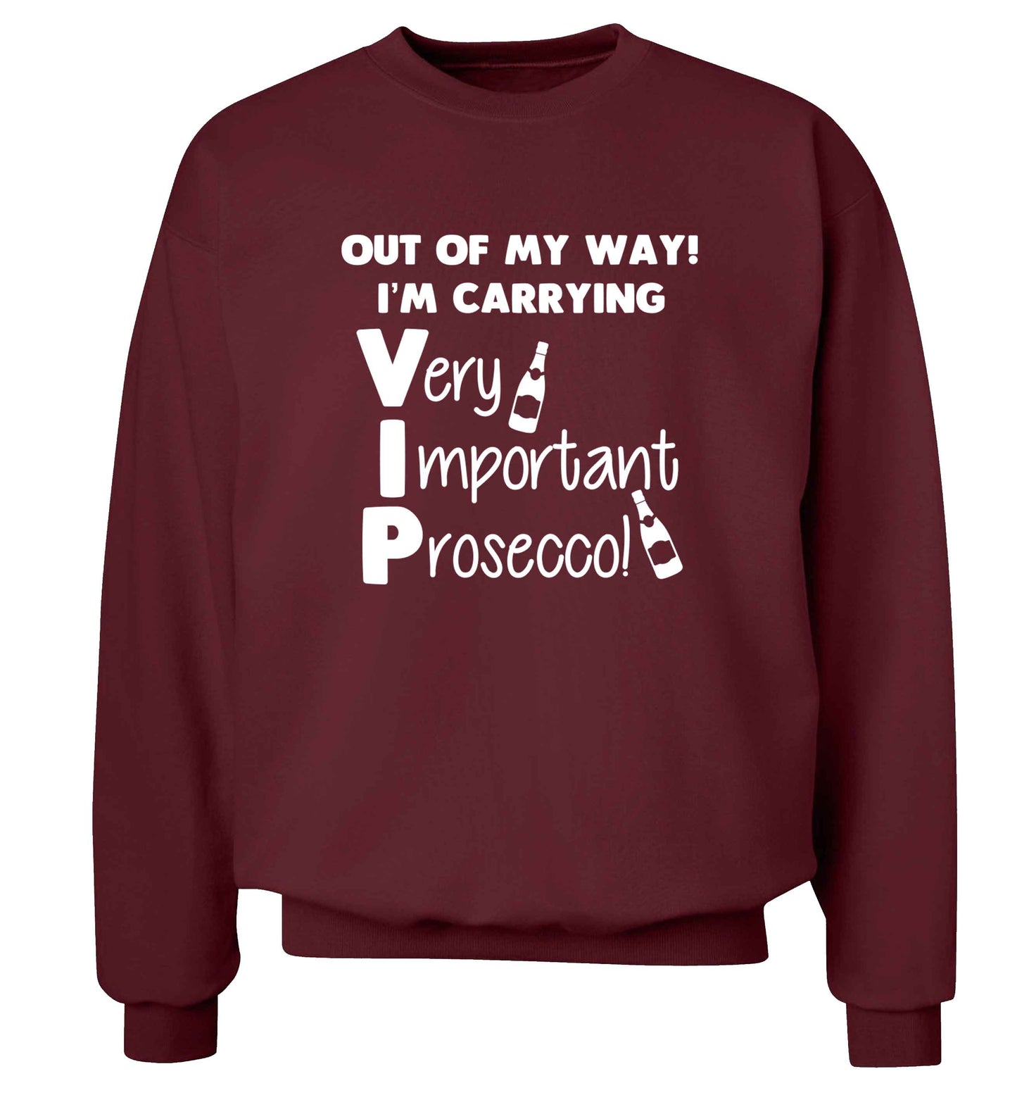 Out of my way I'm carrying very important prosecco! adult's unisex maroon sweater 2XL