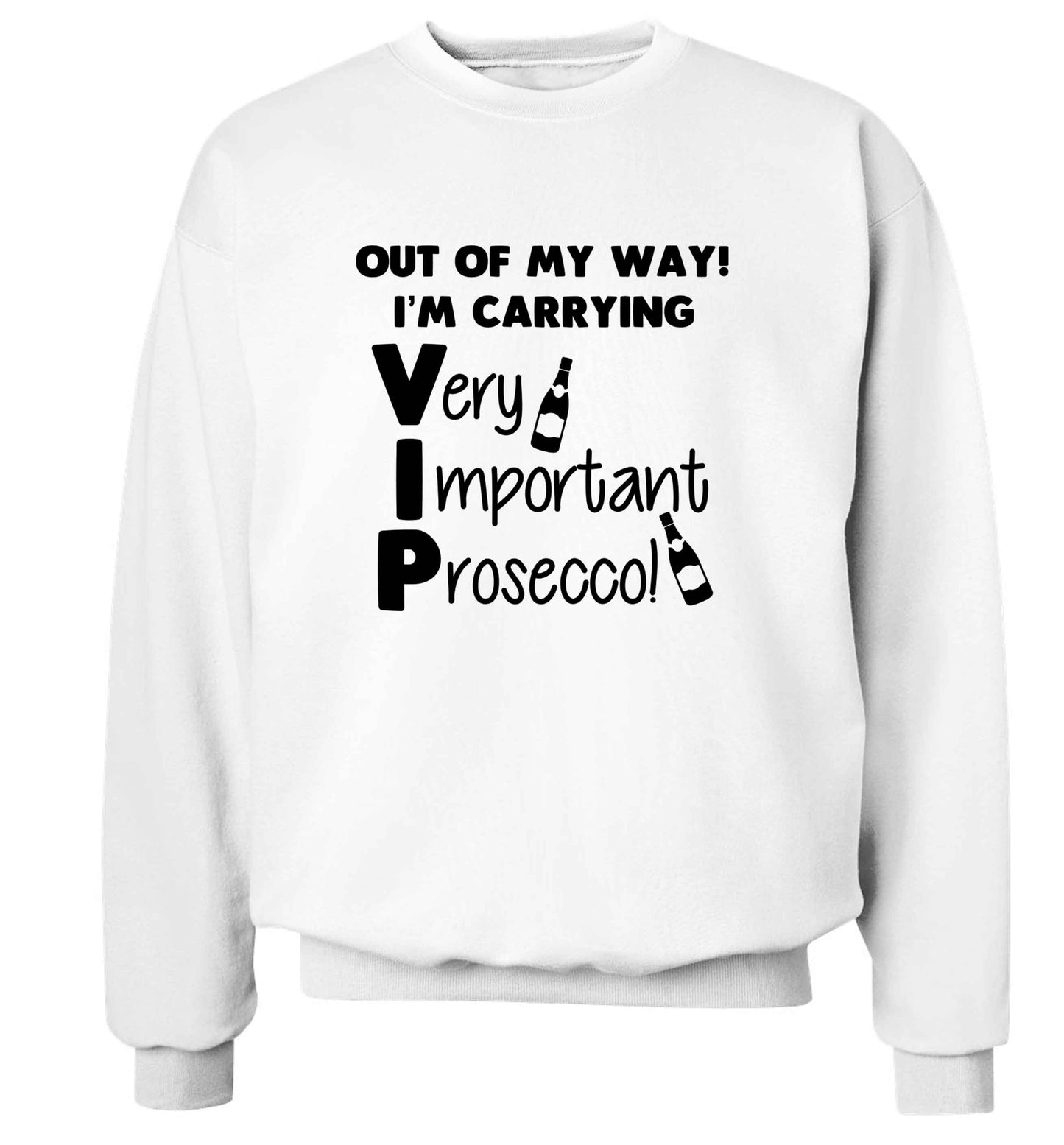Out of my way I'm carrying very important prosecco! adult's unisex white sweater 2XL