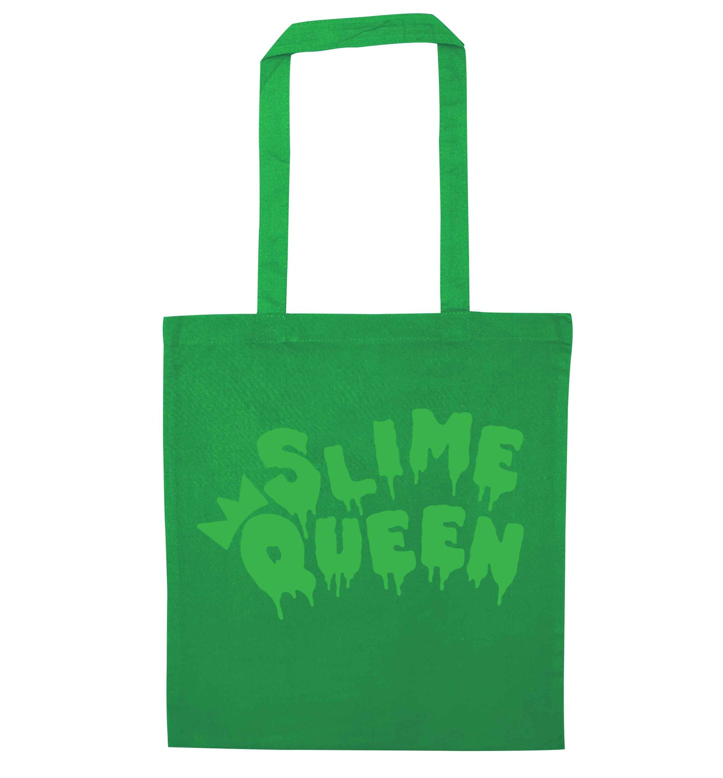 Neon green slime queen green tote bag