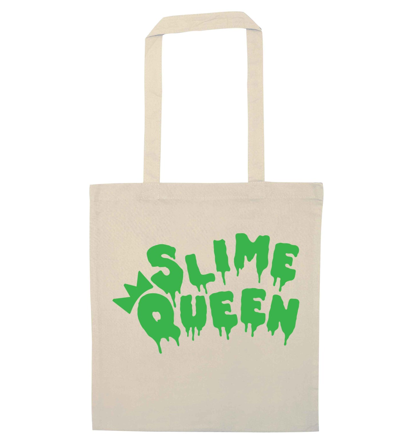 Neon green slime queen natural tote bag