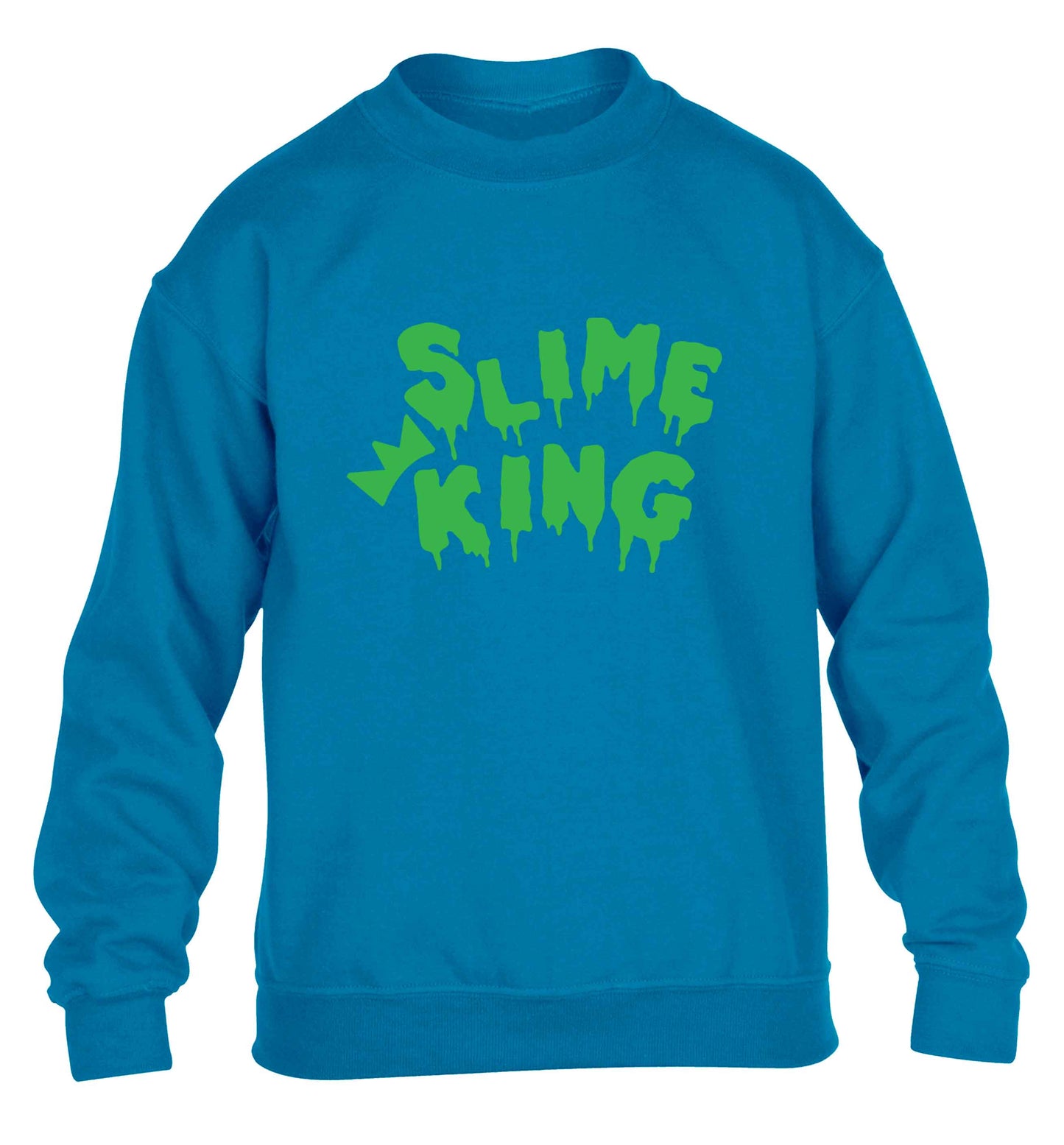 Neon green slime king children's blue sweater 12-13 Years