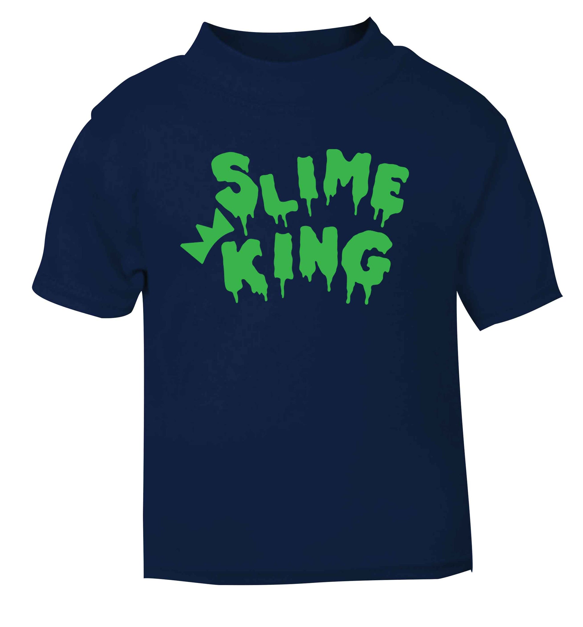 Neon green slime king navy baby toddler Tshirt 2 Years