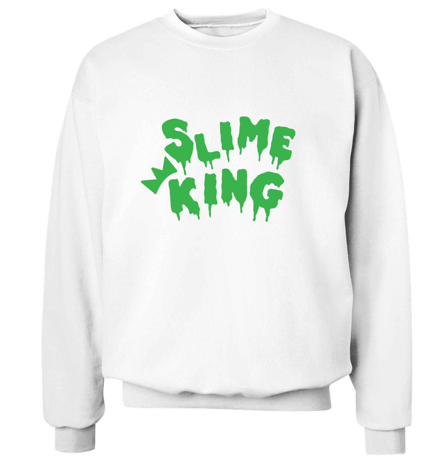 Neon green slime king adult's unisex white sweater 2XL