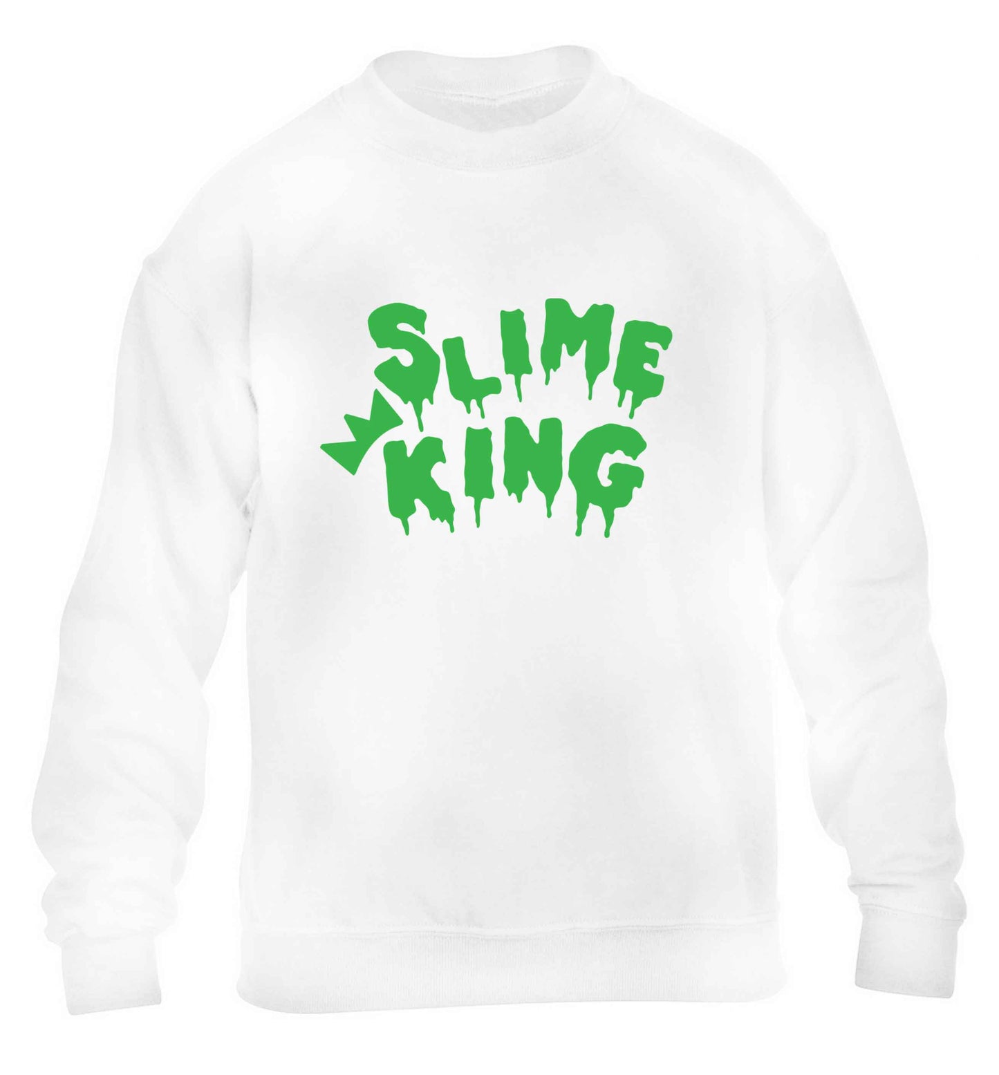 Neon green slime king children's white sweater 12-13 Years