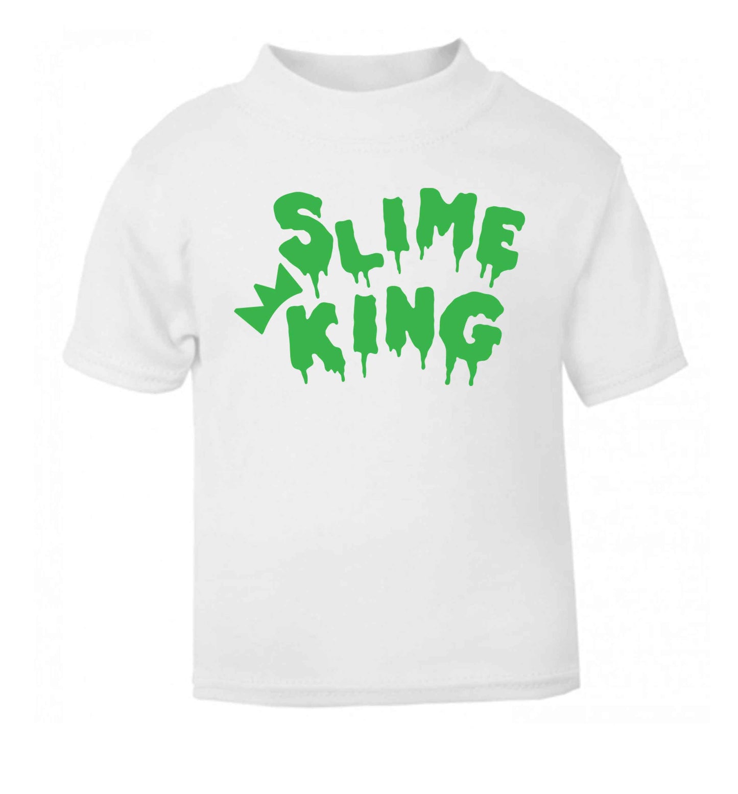 Neon green slime king white baby toddler Tshirt 2 Years