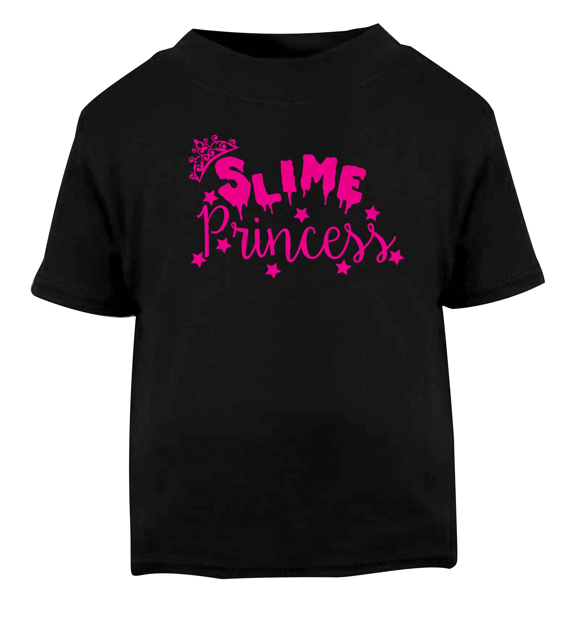 Neon pink slime princess Black baby toddler Tshirt 2 years