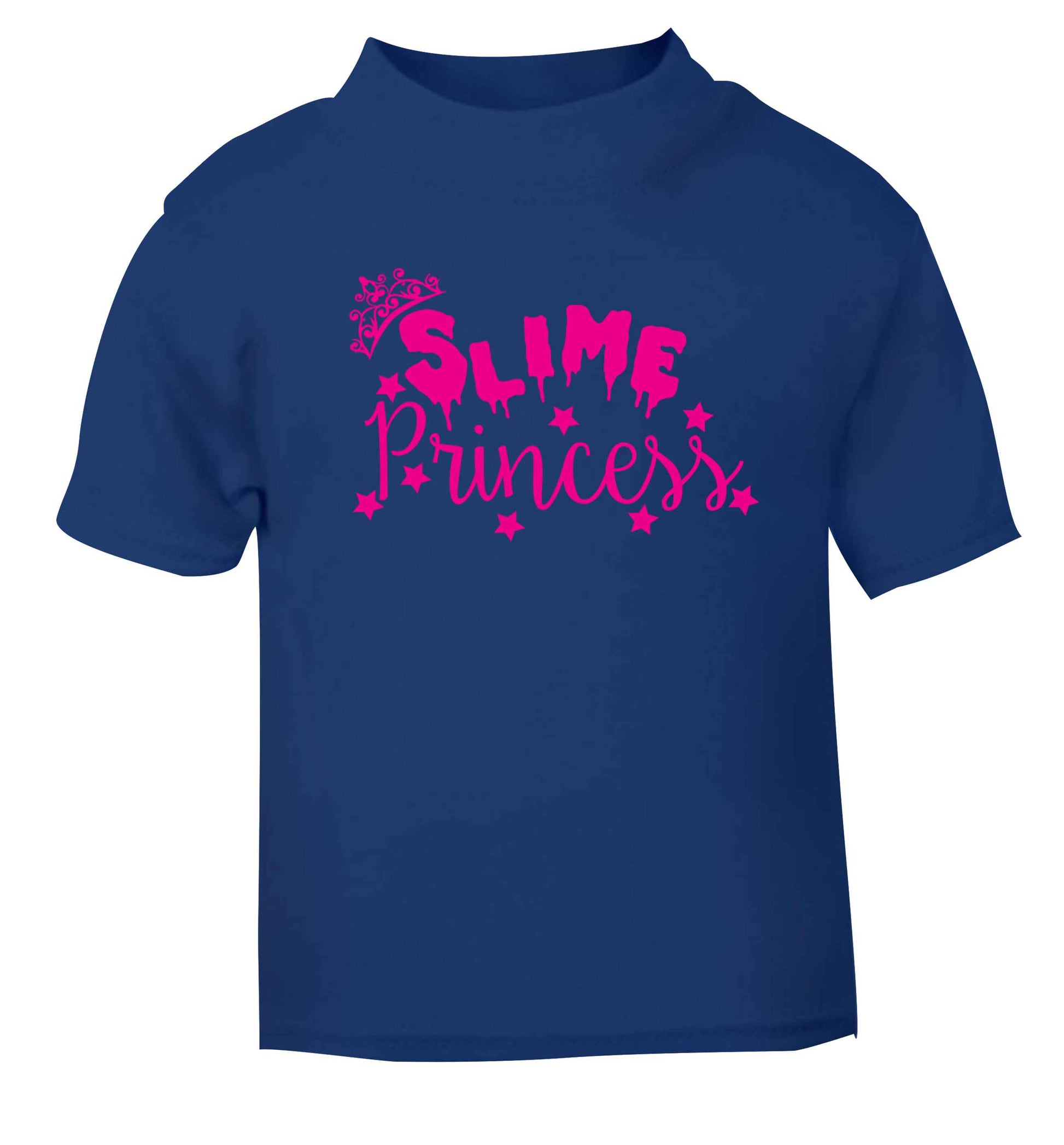 Neon pink slime princess blue baby toddler Tshirt 2 Years
