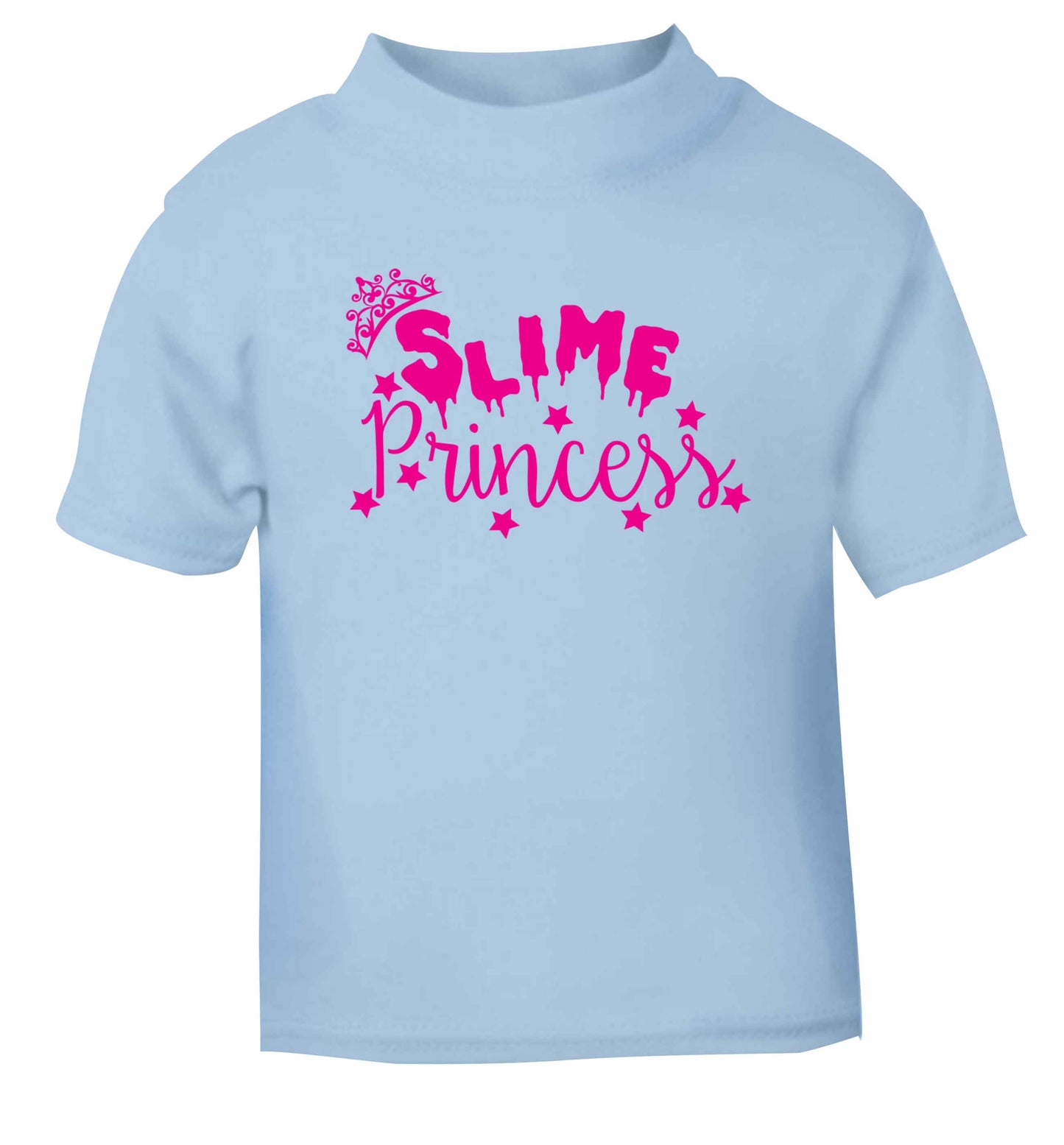 Neon pink slime princess light blue baby toddler Tshirt 2 Years