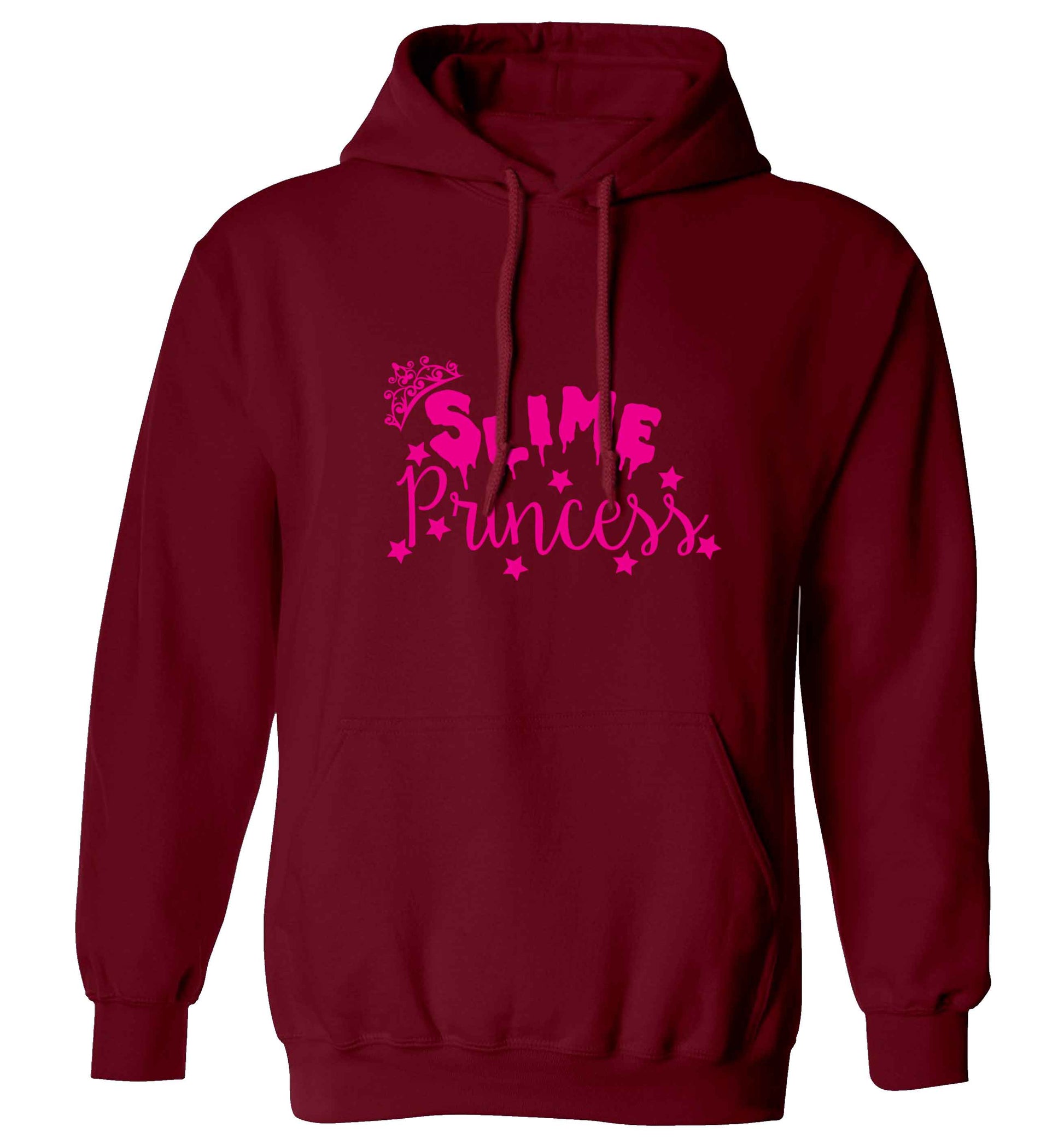 Neon pink slime princess adults unisex maroon hoodie 2XL