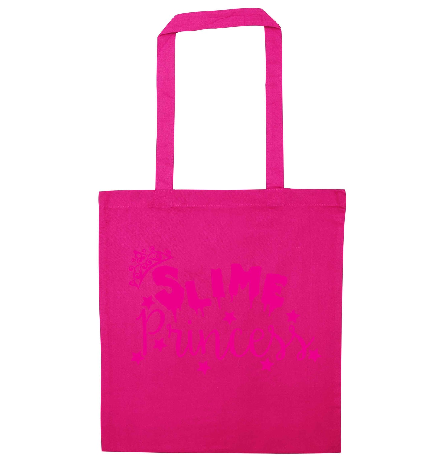 Neon pink slime princess pink tote bag