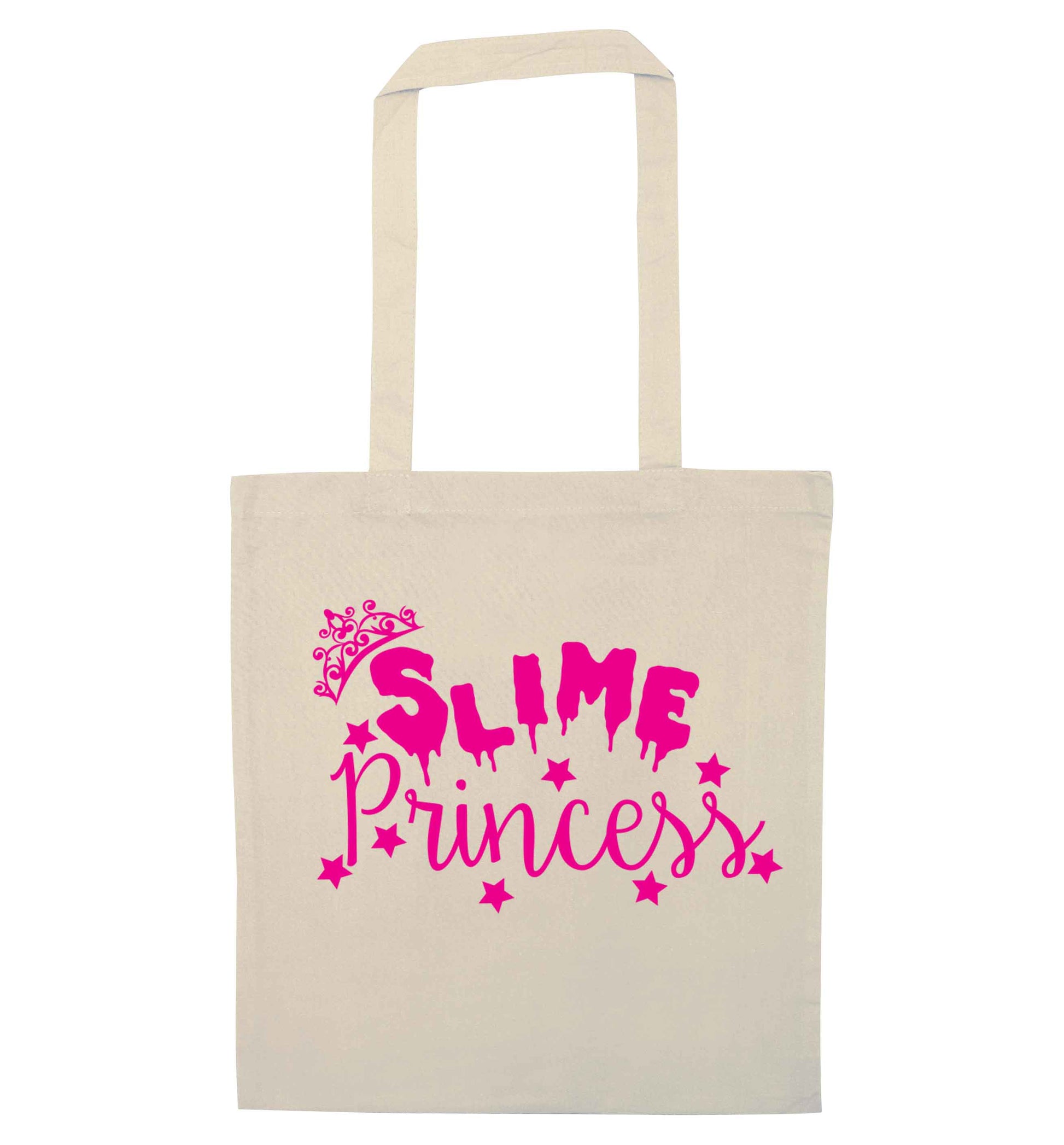Neon pink slime princess natural tote bag