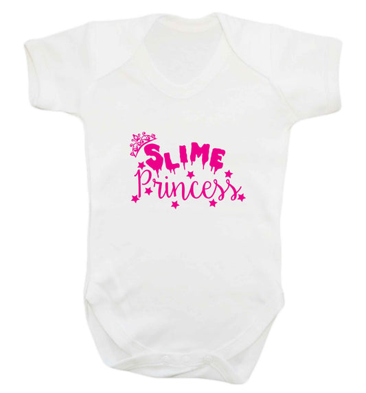 Neon pink slime princess baby vest white 18-24 months