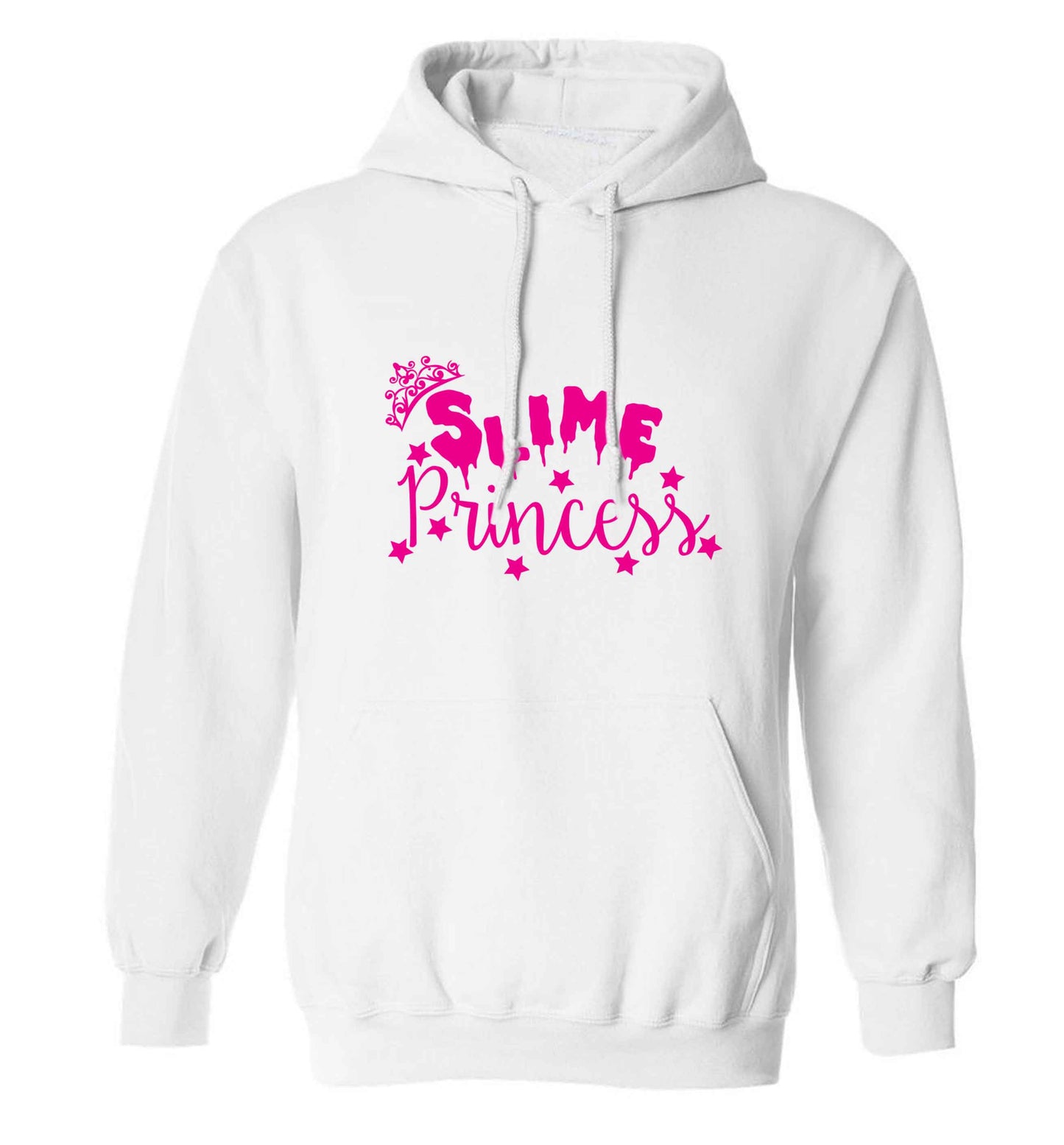 Neon pink slime princess adults unisex white hoodie 2XL