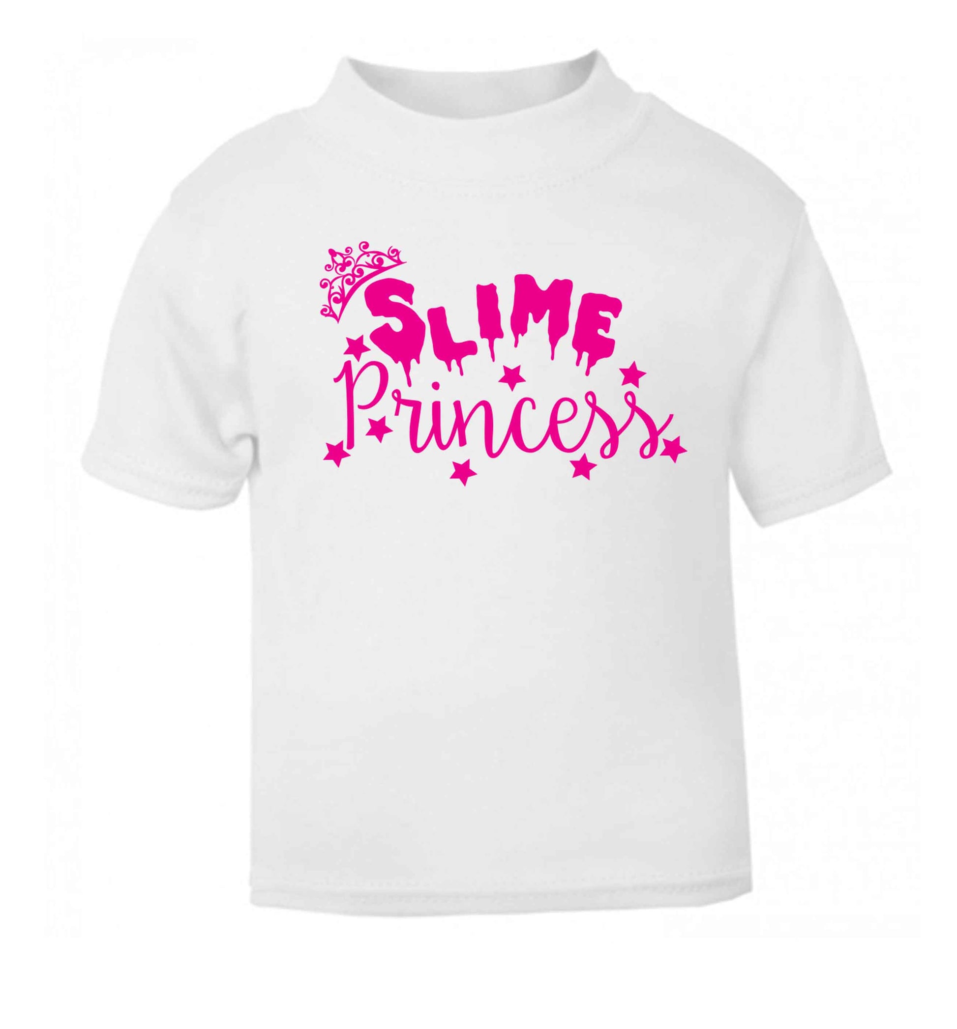 Neon pink slime princess white baby toddler Tshirt 2 Years