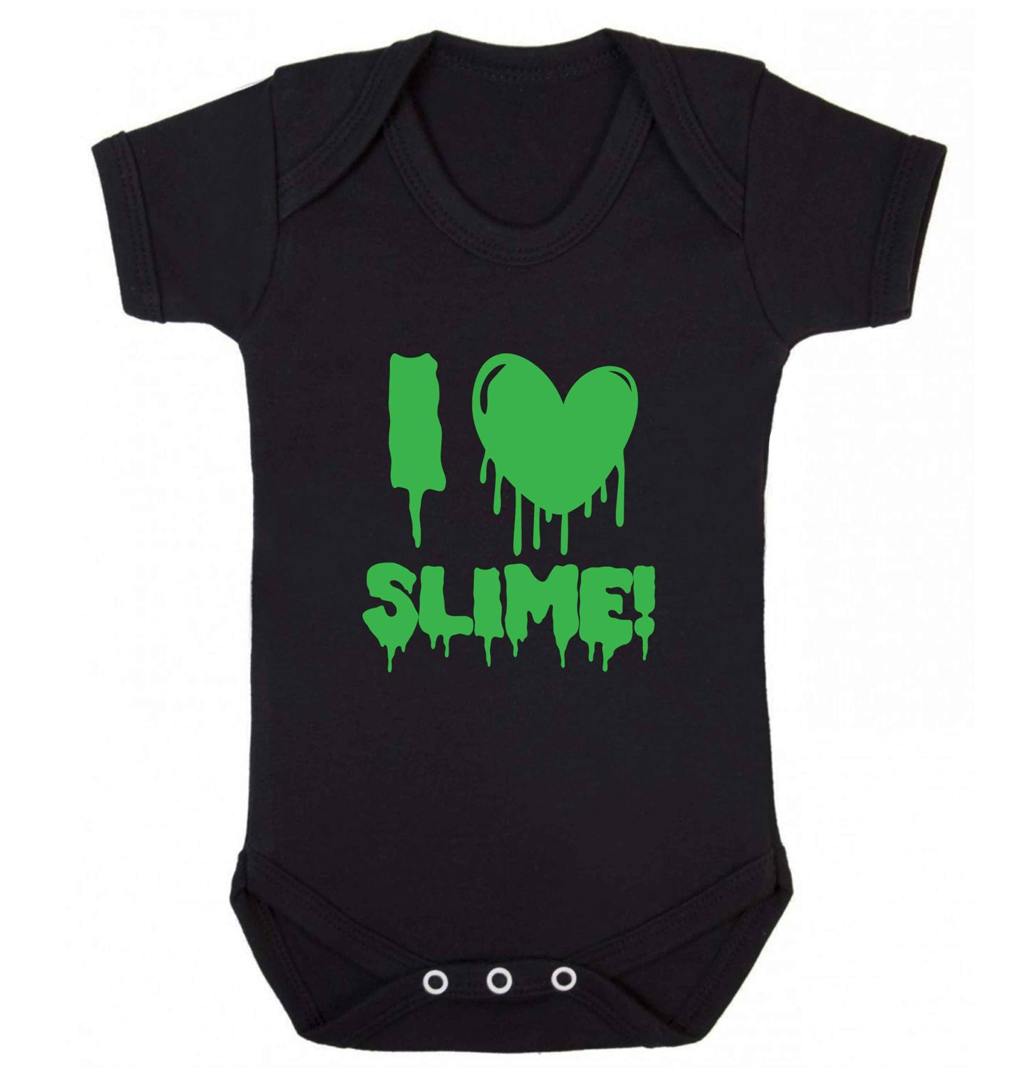 Neon green I love slime baby vest black 18-24 months